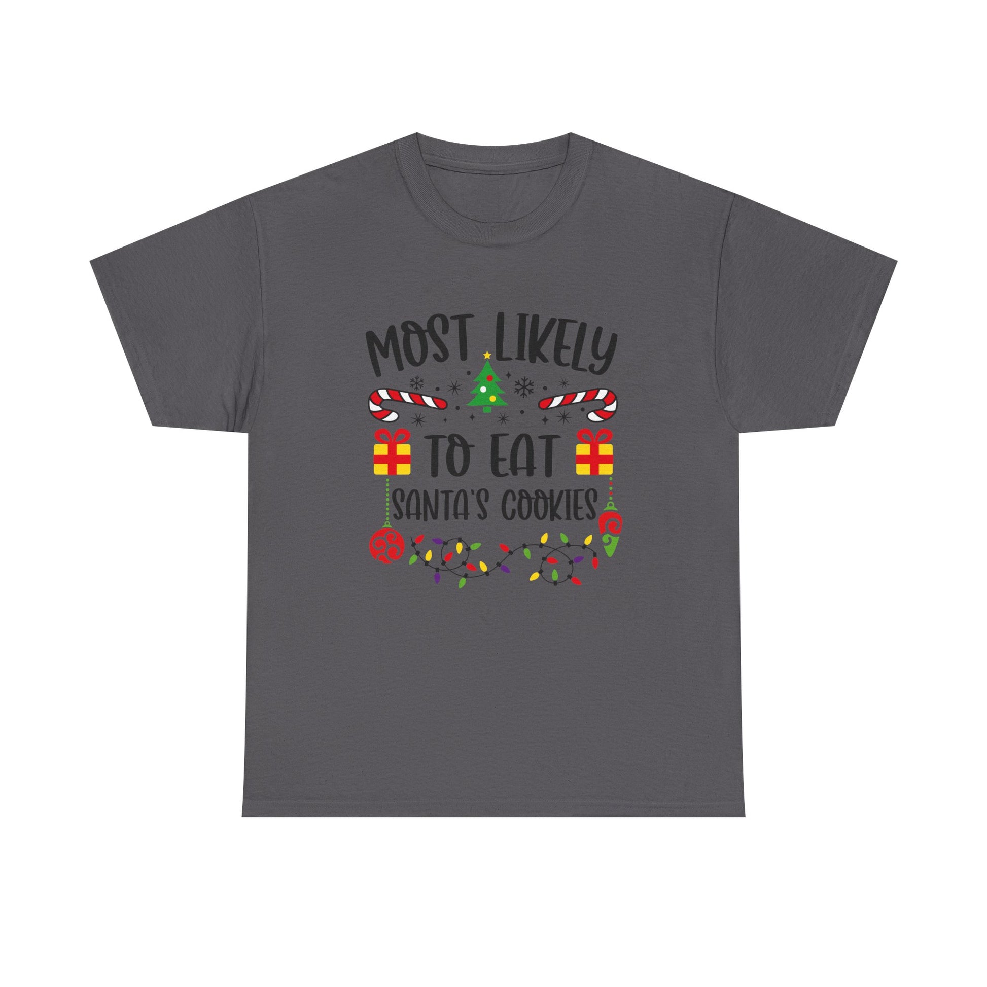 Holiday Graphic Tee - Most Likely to Eat Santa's Cookies, Christmas Shirt, Fun Festive Apparel, Gift for Kids, Family Matching - Resilient Mind Media