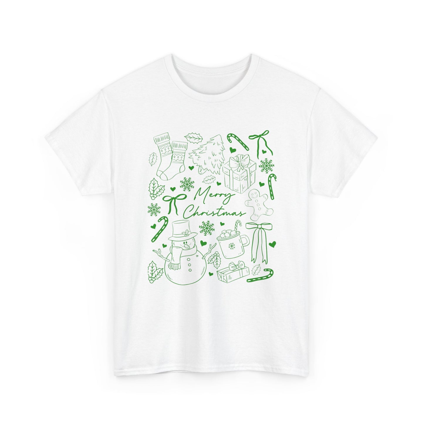 Merry Christmas Unisex Heavy Cotton Tee, Holiday T-Shirt, Christmas Apparel, Gift for Him/Her, Festive Fashion - Resilient Mind Media