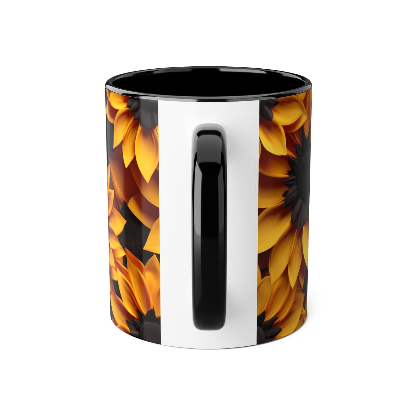 Sunflower Accent Mug - 11oz Floral Coffee Cup for Nature Lovers