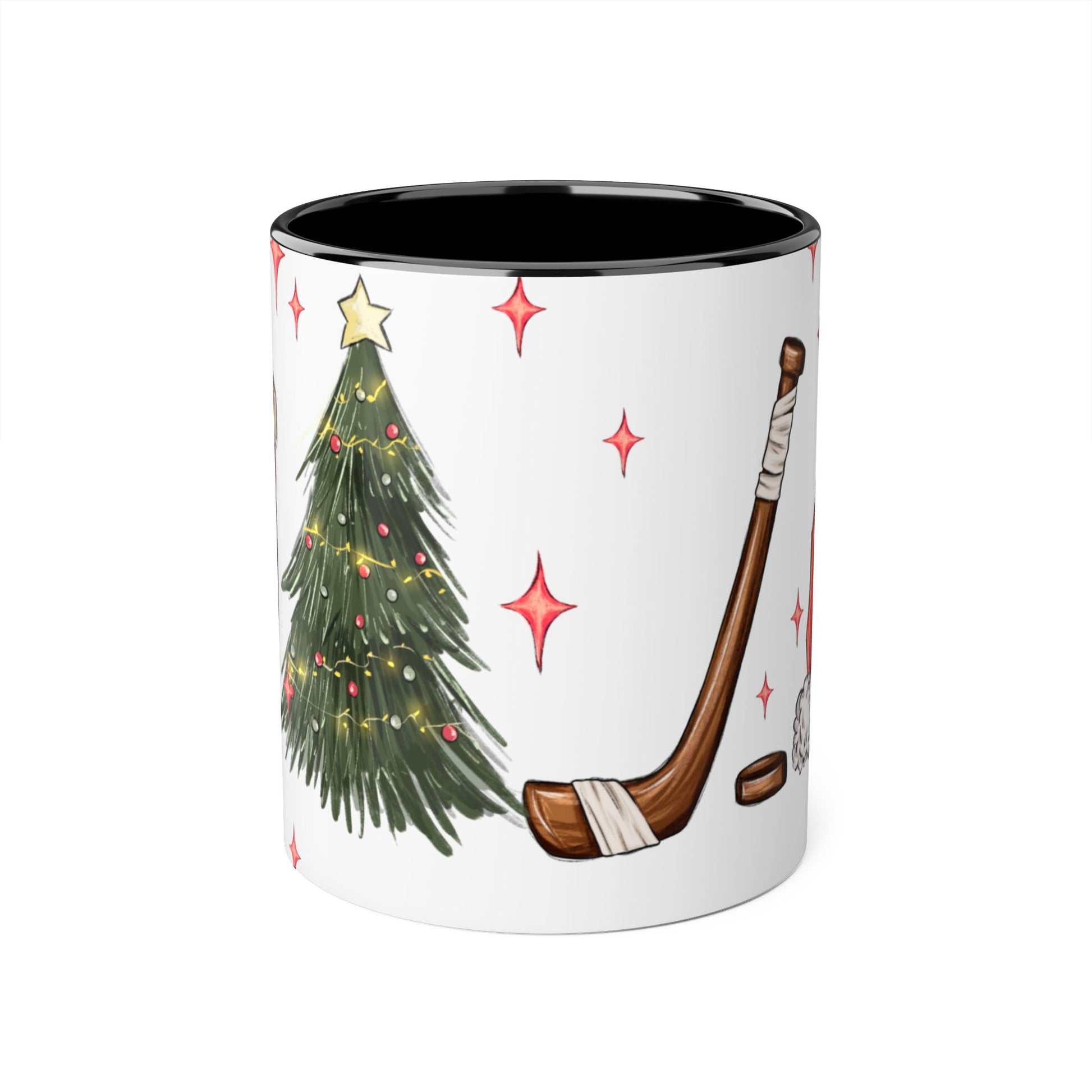 TIS THE SEASON CHRISTMAS HOCKEY Festive Hockey Accent Mug - 11oz Christmas Design - Resilient Mind Media