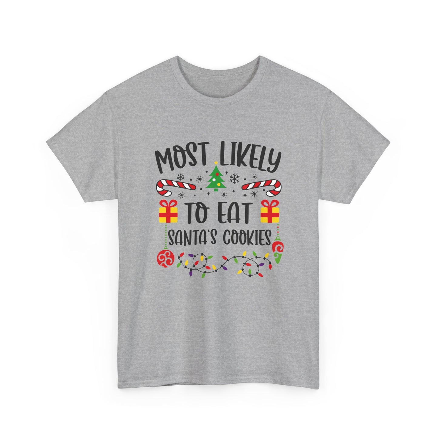 Holiday Graphic Tee - Most Likely to Eat Santa's Cookies, Christmas Shirt, Fun Festive Apparel, Gift for Kids, Family Matching - Resilient Mind Media