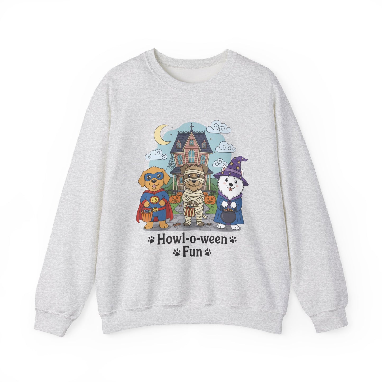 Halloween Dog Crewneck Sweatshirt, Unisex Sweatshirt, Cozy Fall Sweatshirt, Pet Lover Gift, Cute Sweatshirt for October - Resilient Mind Media
