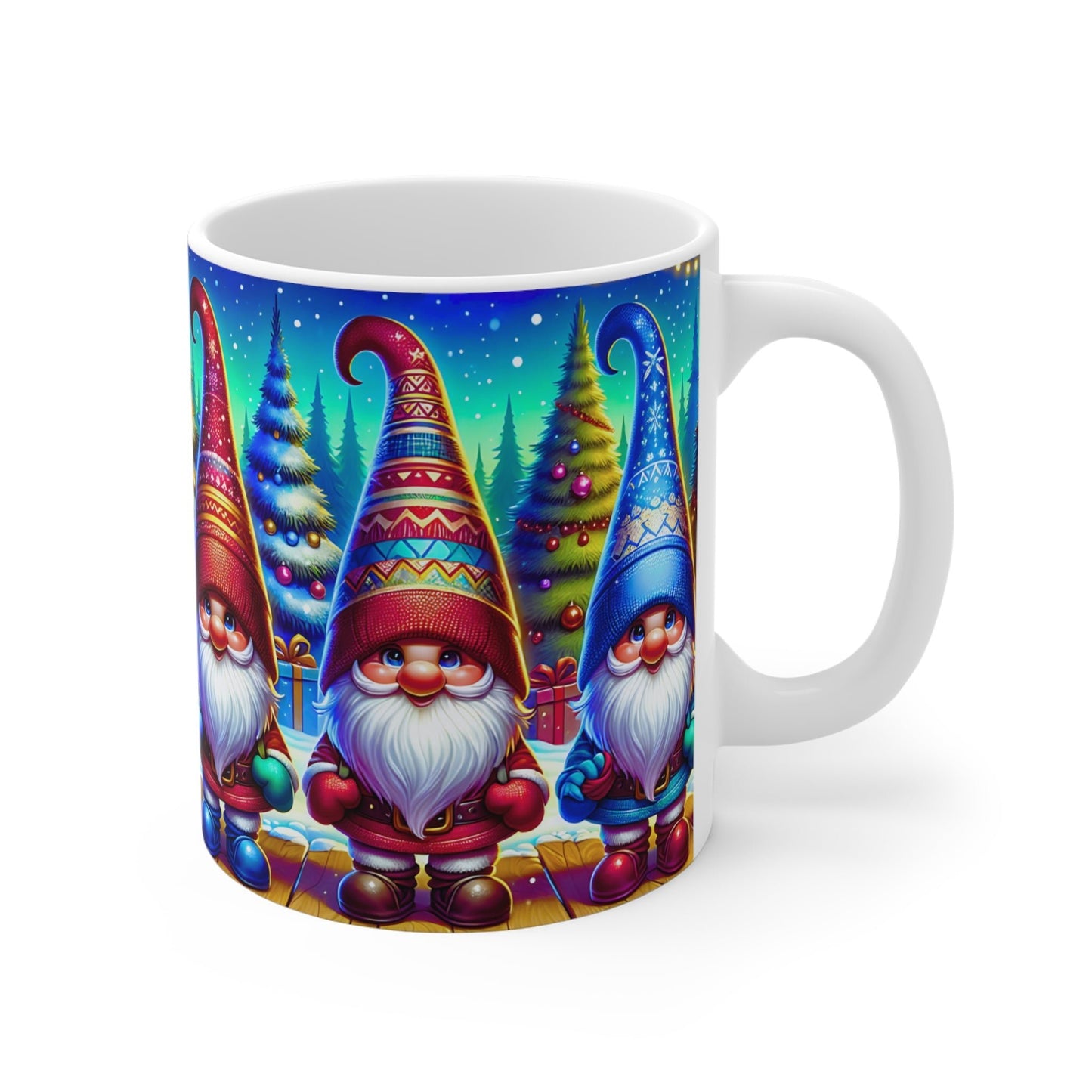 Festive Gnome Ceramic Mugs - Christmas Holiday Drinkware - Resilient Mind Media