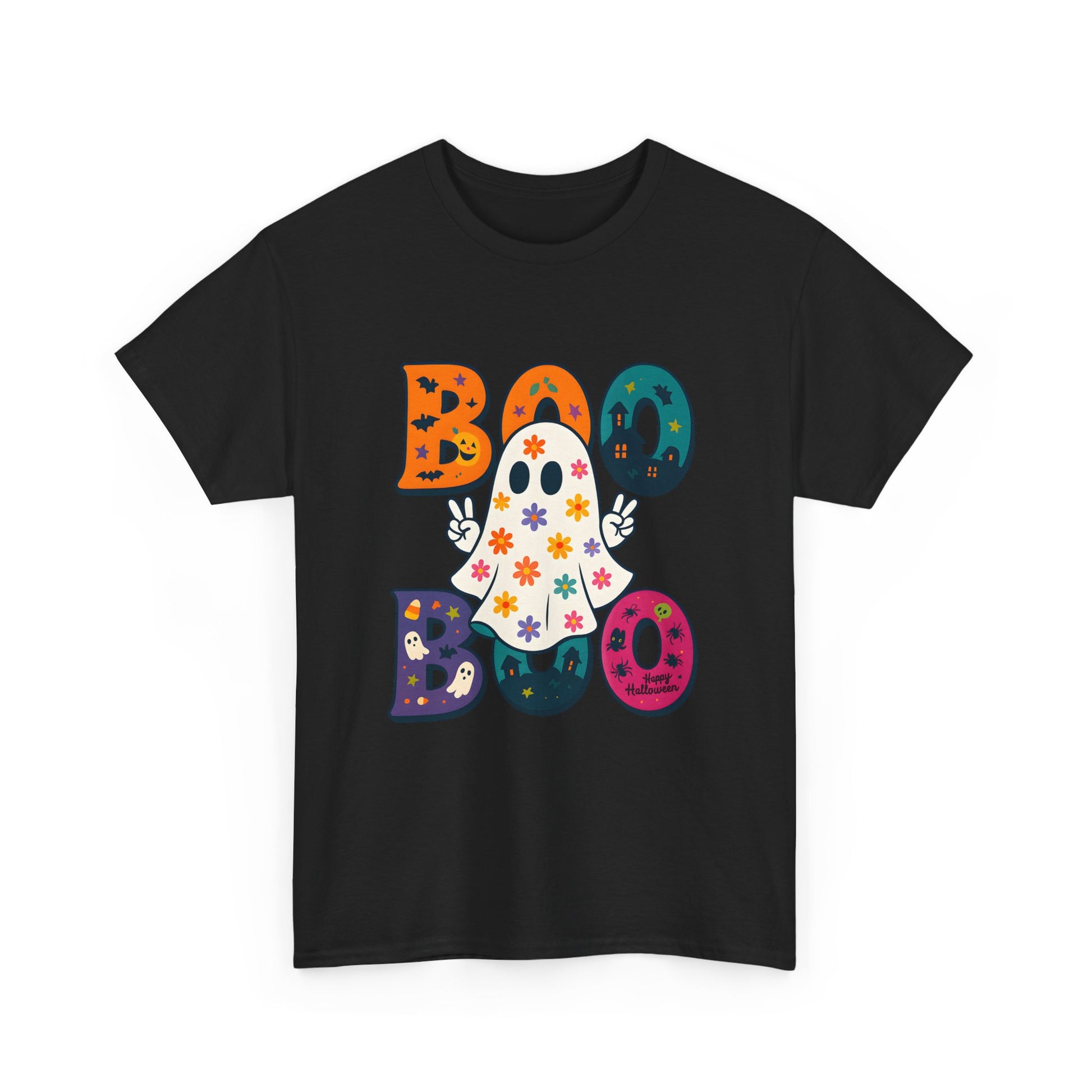 Boo Boo Ghost T-Shirt, Halloween Tee, Unisex Cotton Tee, Cute Halloween Shirt, Spooky Season Apparel, Fall Fashion - Resilient Mind Media