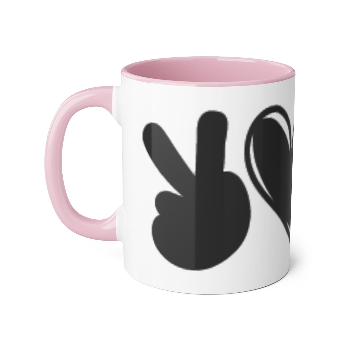 Chic Love Accent Mug - 11oz Black & White Design - Resilient Mind Media