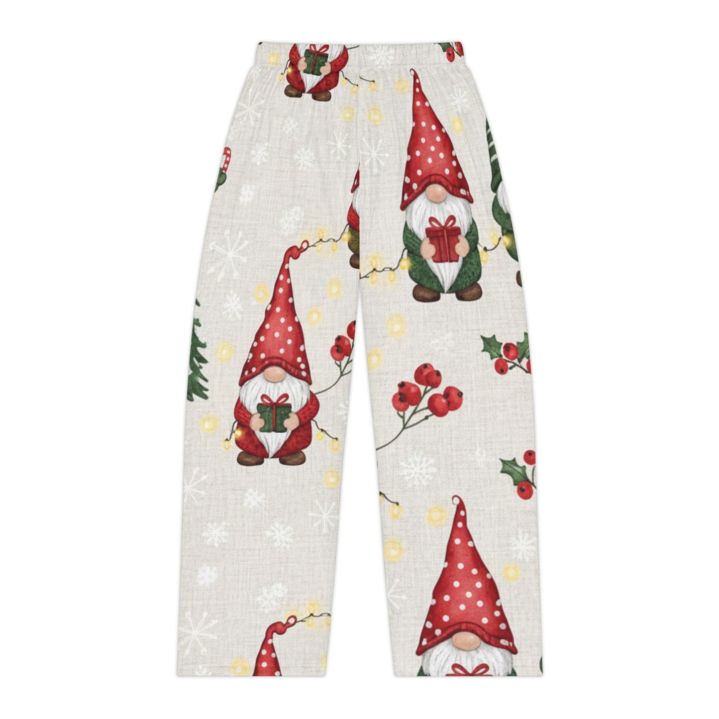 Holiday Gnome Women's Pajama Pants, Cozy Sleepwear, Christmas Gift, Festive Lounge Pants, Winter Celebration, AOP Print - Resilient Mind Media