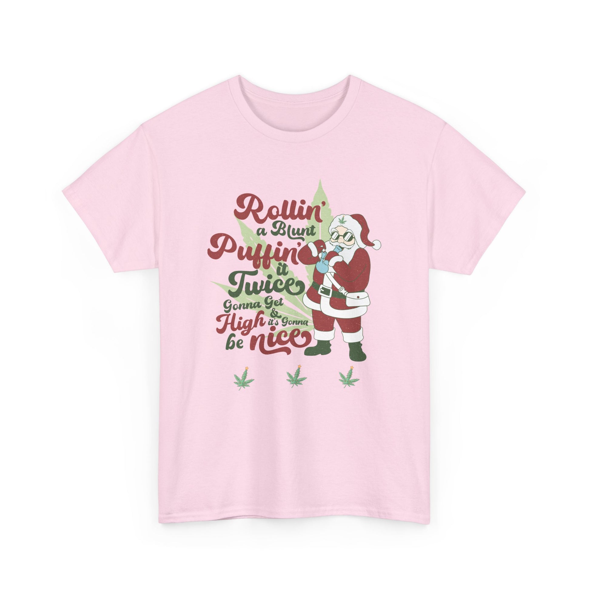 WEED FUNNY Holiday Cannabis Santa Tee – Unisex Heavy Cotton T-Shirt - Resilient Mind Media