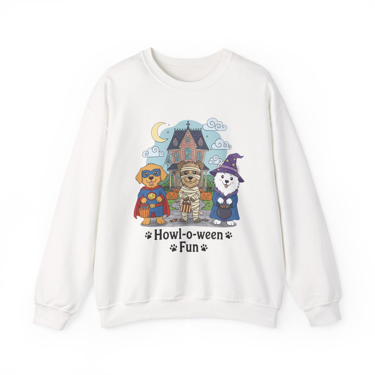 Halloween Dog Crewneck Sweatshirt, Unisex Sweatshirt, Cozy Fall Sweatshirt, Pet Lover Gift, Cute Sweatshirt for October - Resilient Mind Media
