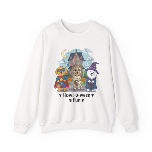 Halloween Dog Crewneck Sweatshirt, Unisex Sweatshirt, Cozy Fall Sweatshirt, Pet Lover Gift, Cute Sweatshirt for October - Resilient Mind Media