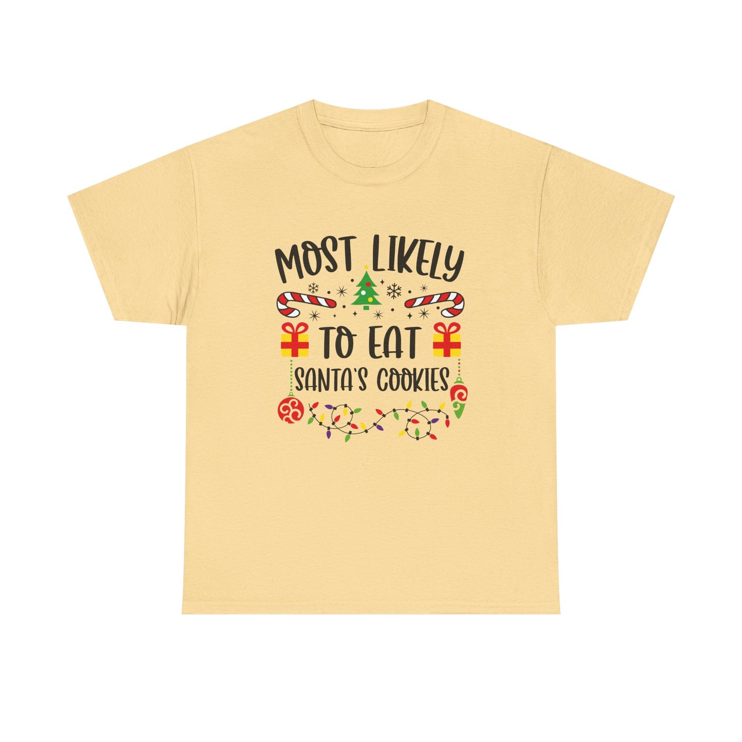 Holiday Graphic Tee - Most Likely to Eat Santa's Cookies, Christmas Shirt, Fun Festive Apparel, Gift for Kids, Family Matching - Resilient Mind Media