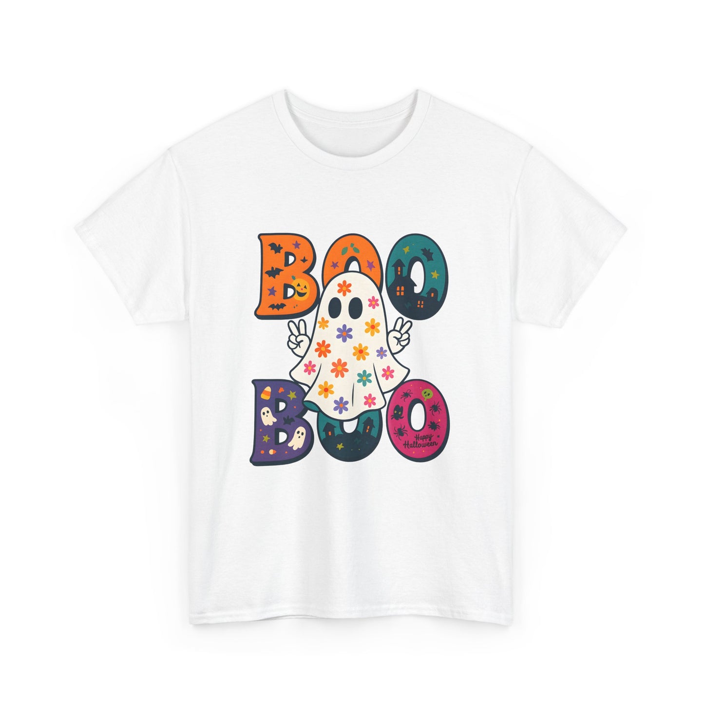 Boo Boo Ghost T-Shirt, Halloween Tee, Unisex Cotton Tee, Cute Halloween Shirt, Spooky Season Apparel, Fall Fashion - Resilient Mind Media