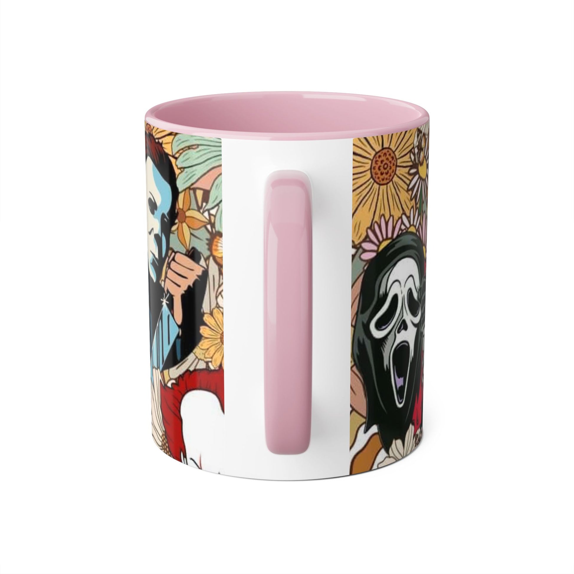 Chic Horror Accent Mugs, 11oz | Unique Gift for Horror Fans, Coffee Lover's Collectible, Spooky Seasonal Decor, Movie Night Essentials - Resilient Mind Media