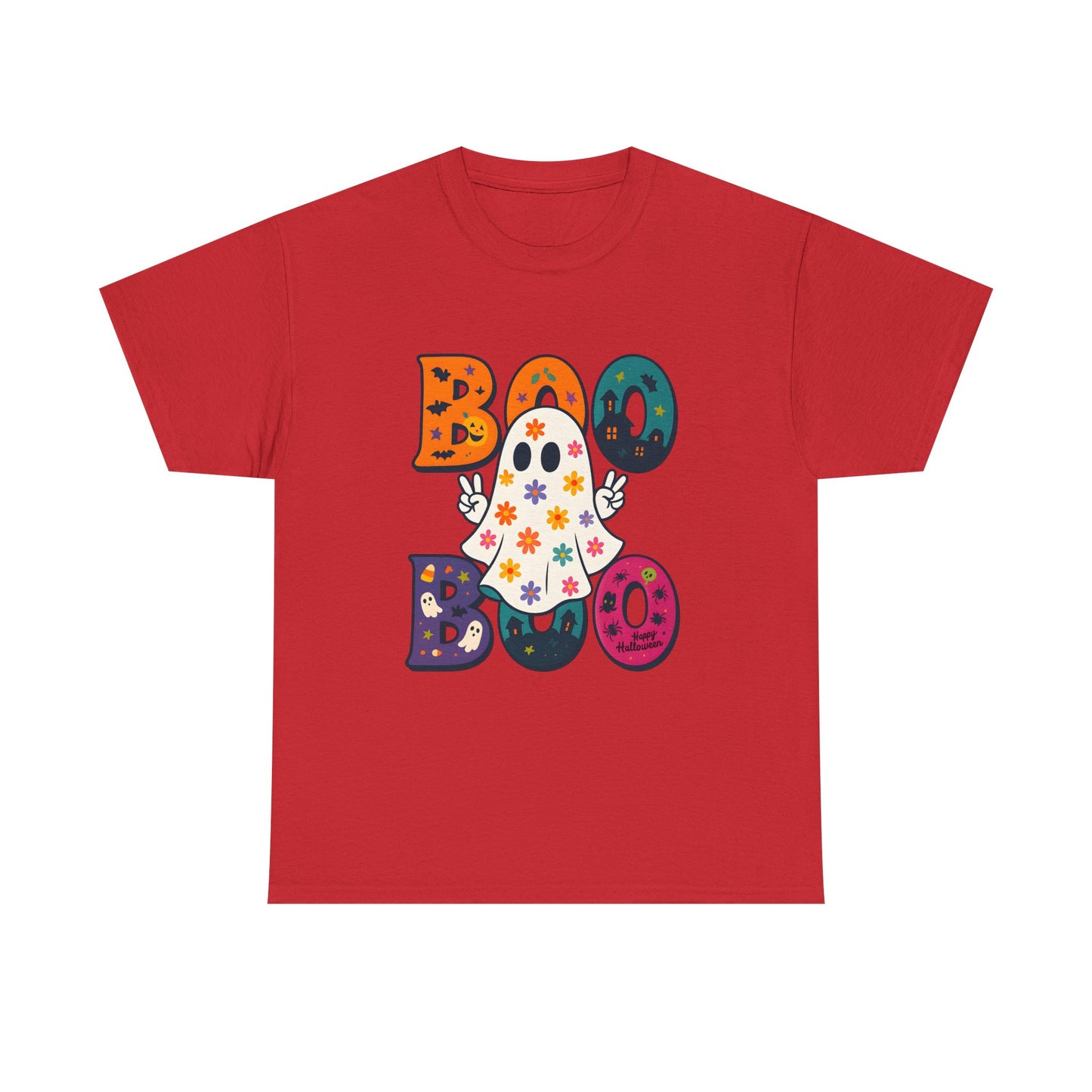 Boo Boo Ghost T-Shirt, Halloween Tee, Unisex Cotton Tee, Cute Halloween Shirt, Spooky Season Apparel, Fall Fashion - Resilient Mind Media