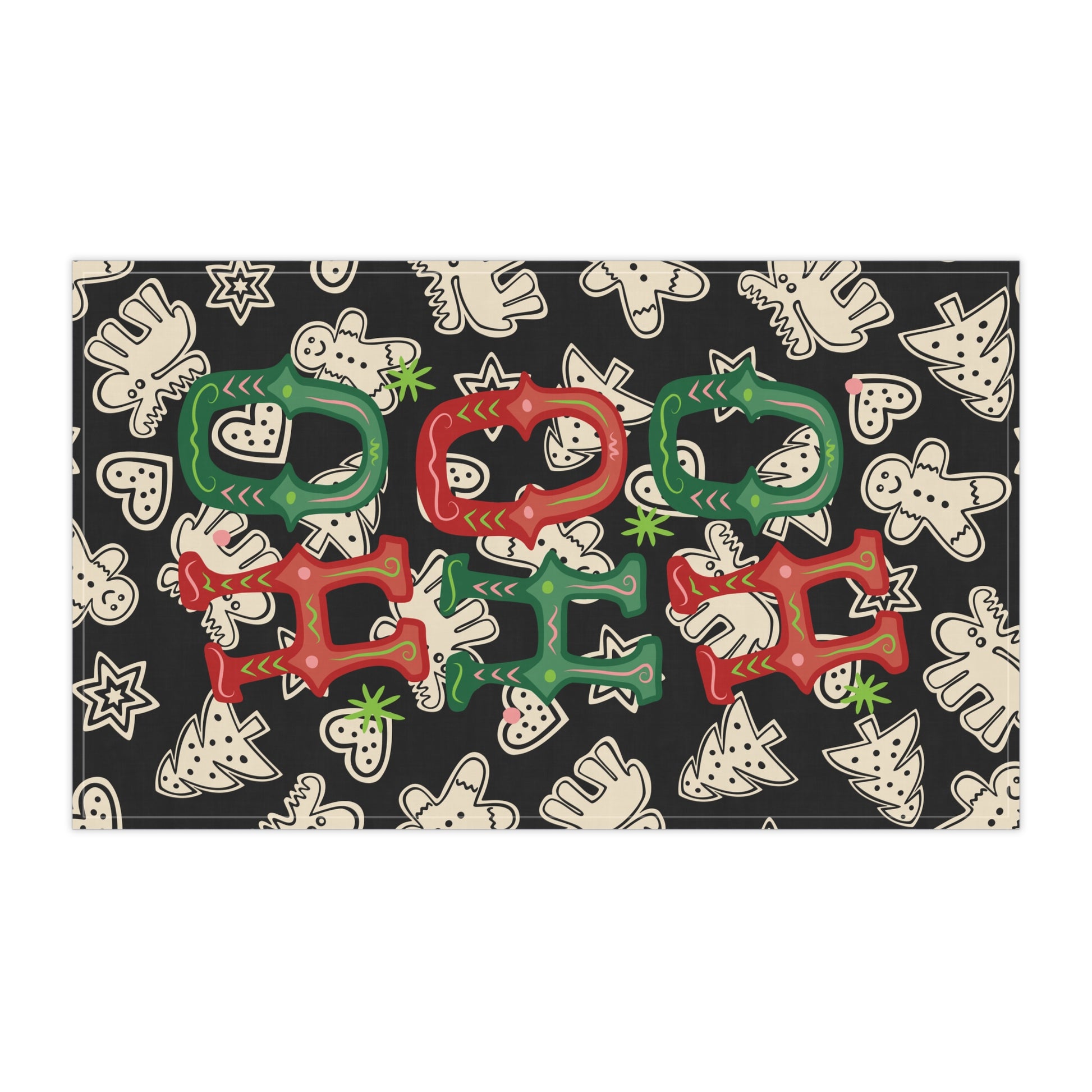 Festive Holiday Tea Towels, Fun Christmas Kitchen Decor, HO HO HO Cotton Dish Towels, Gift for Bakers, Seasonal Home Accessories - Resilient Mind Media