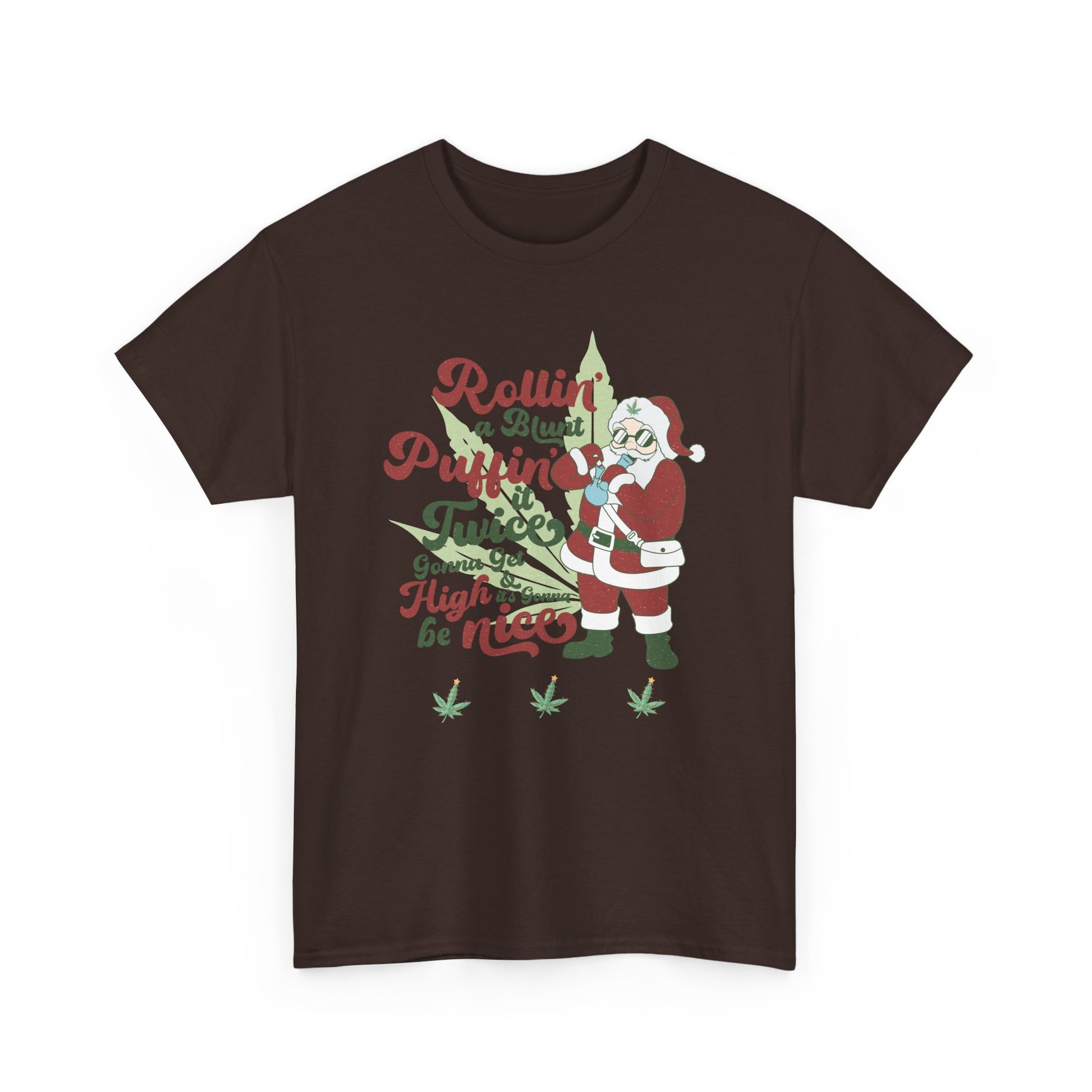 WEED FUNNY Holiday Cannabis Santa Tee – Unisex Heavy Cotton T-Shirt - Resilient Mind Media