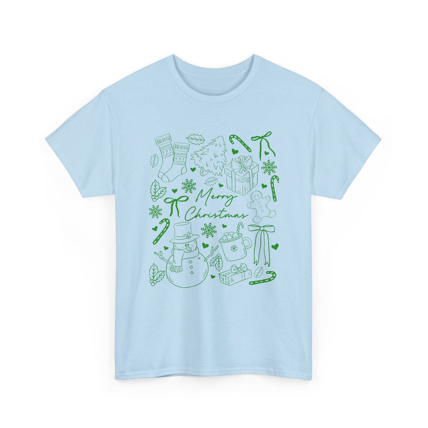 Merry Christmas Unisex Heavy Cotton Tee, Holiday T-Shirt, Christmas Apparel, Gift for Him/Her, Festive Fashion - Resilient Mind Media