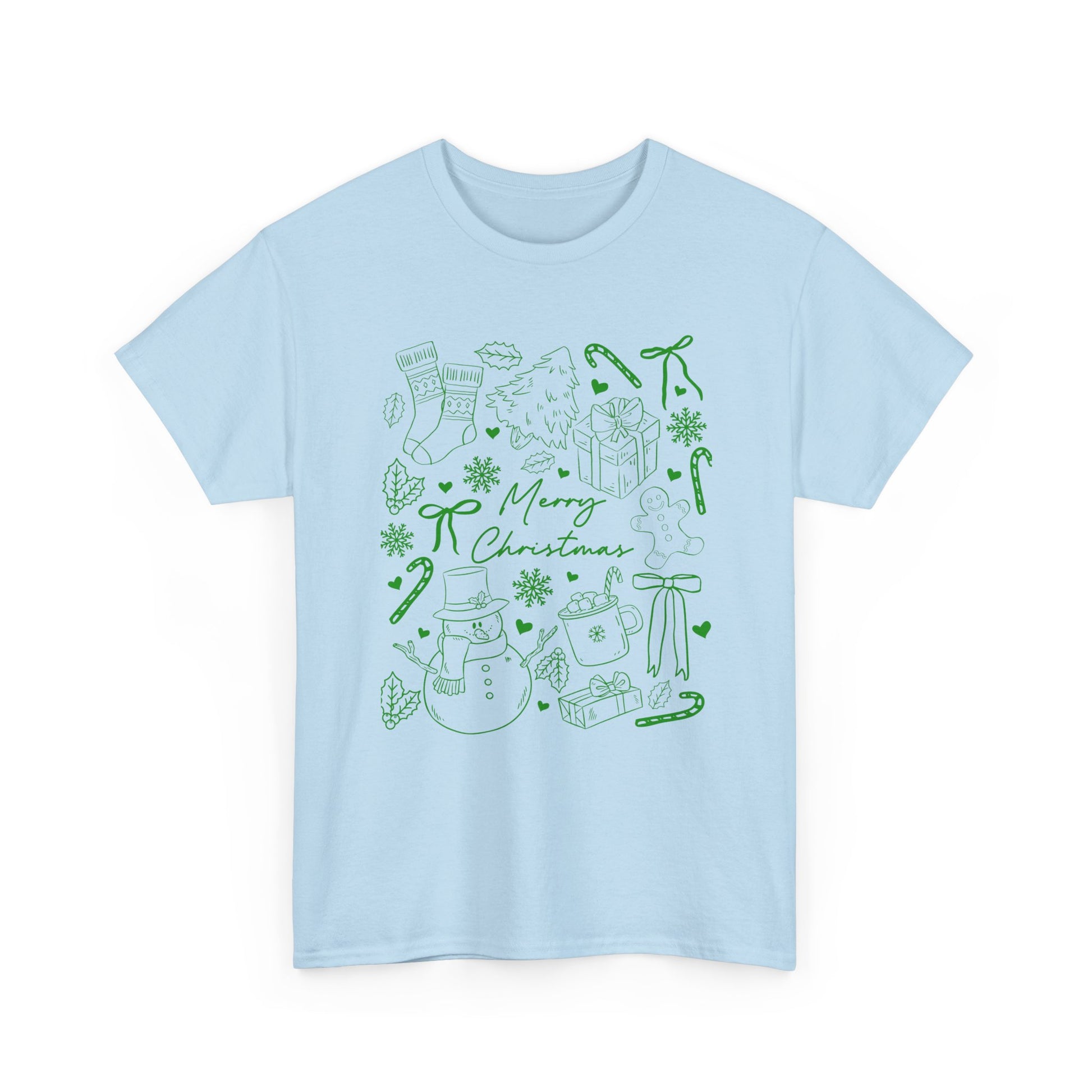 Merry Christmas Unisex Heavy Cotton Tee, Holiday T-Shirt, Christmas Apparel, Gift for Him/Her, Festive Fashion - Resilient Mind Media