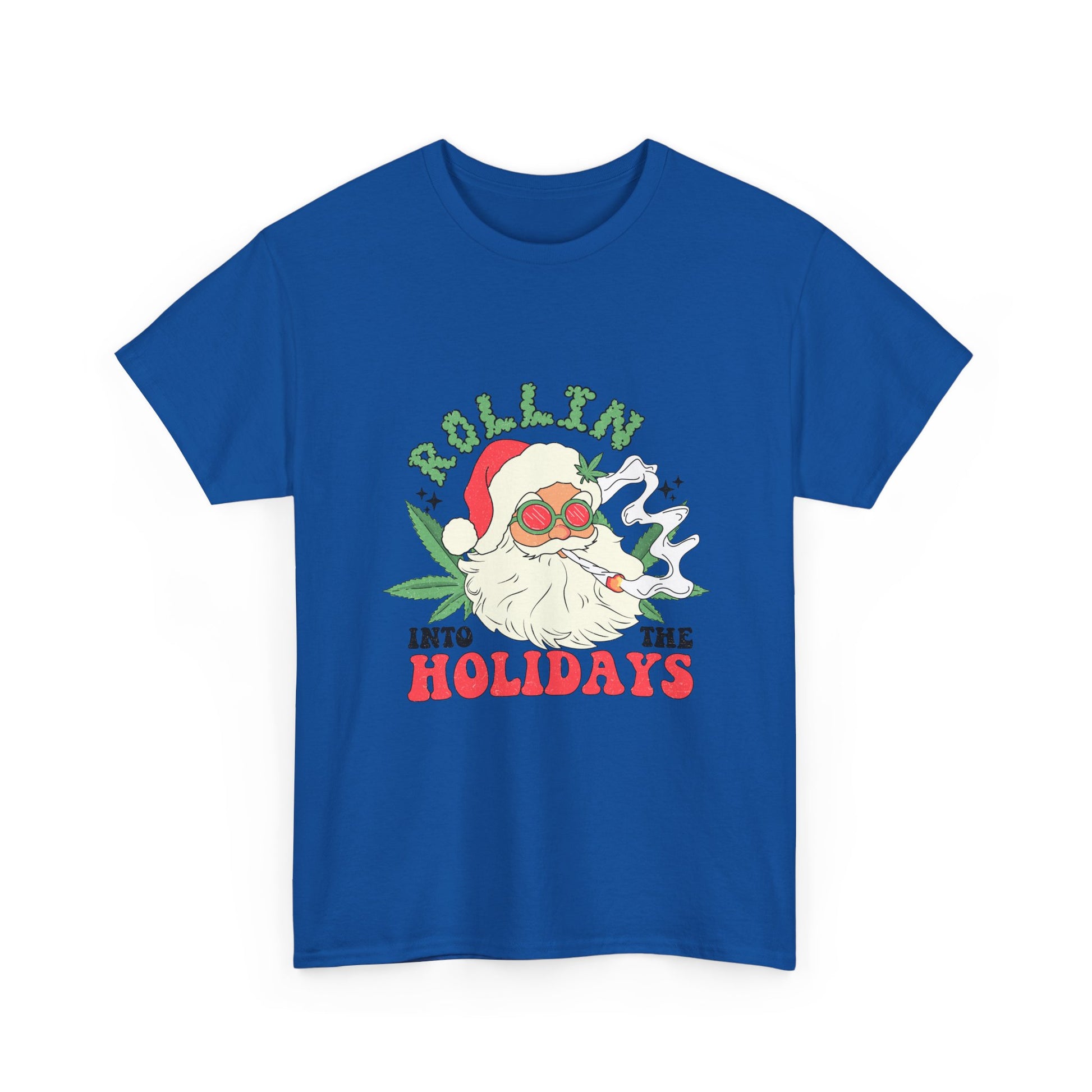 WEED FUNNY CANNABIS Rollin' into the Holidays Unisex Heavy Cotton Tee - Resilient Mind Media