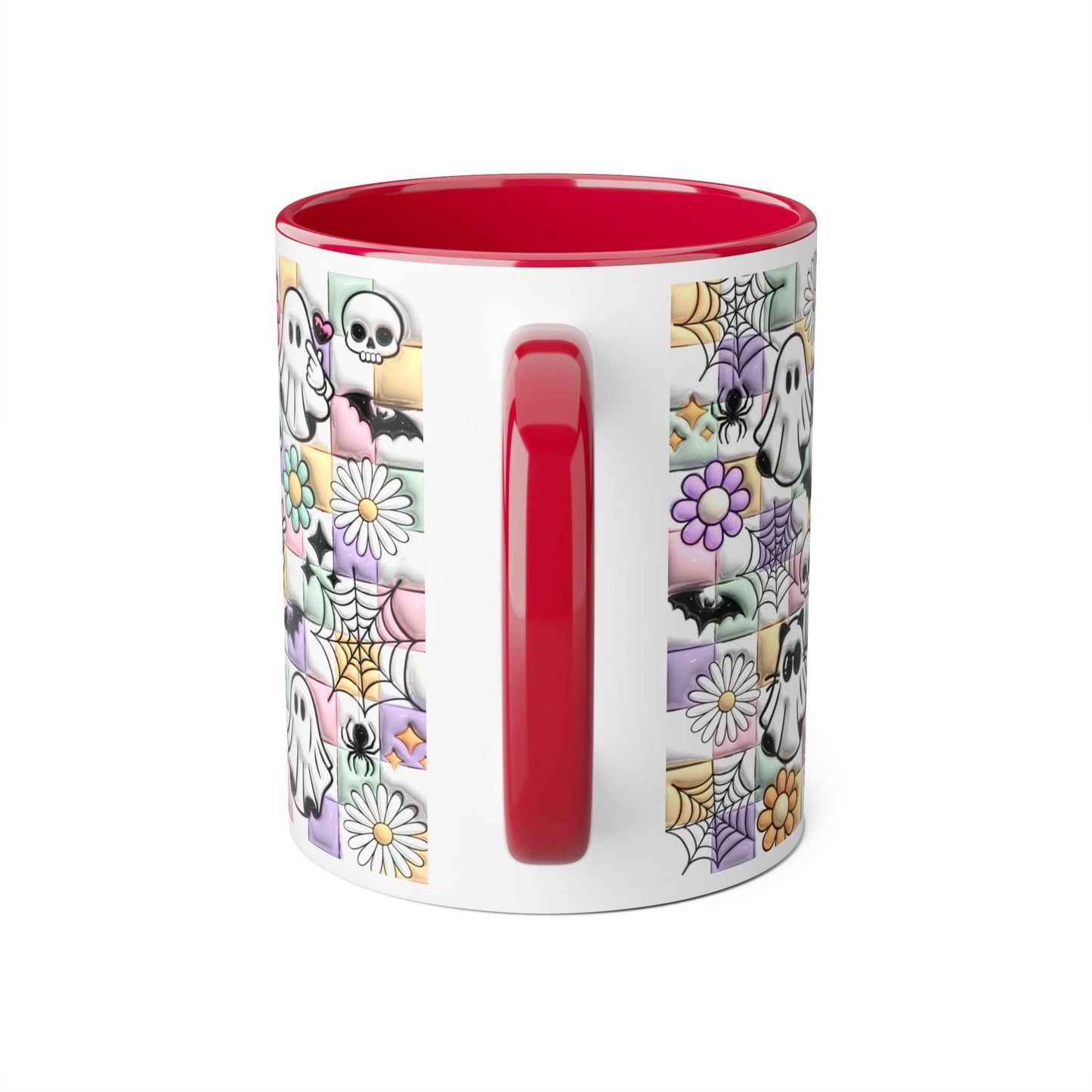 Halloween Ghosts and Flowers Accent Mug, 11oz - Resilient Mind Media