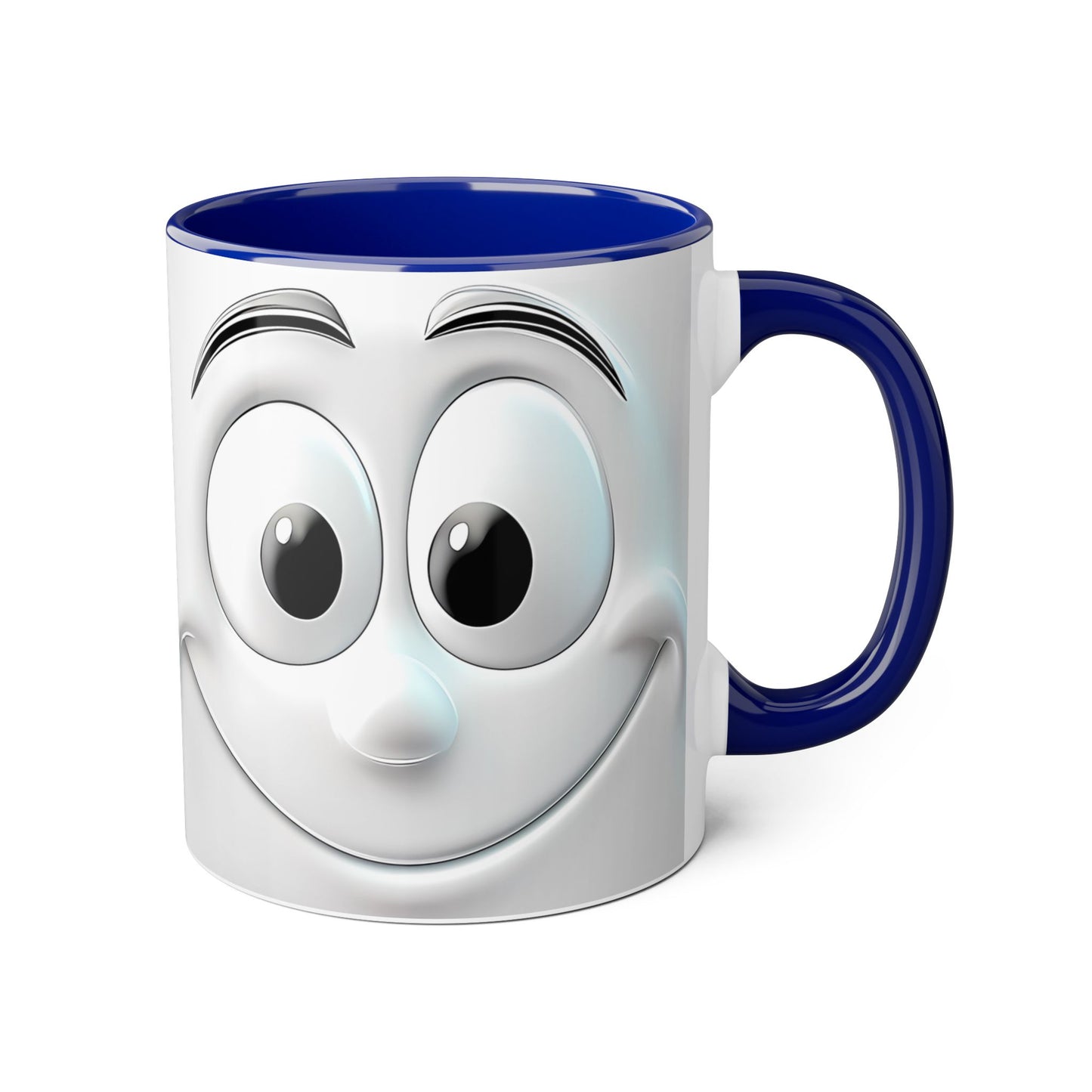 Cheerful Face Accent Mug - 11oz Coffee Cup for Daily Motivation - Resilient Mind Media