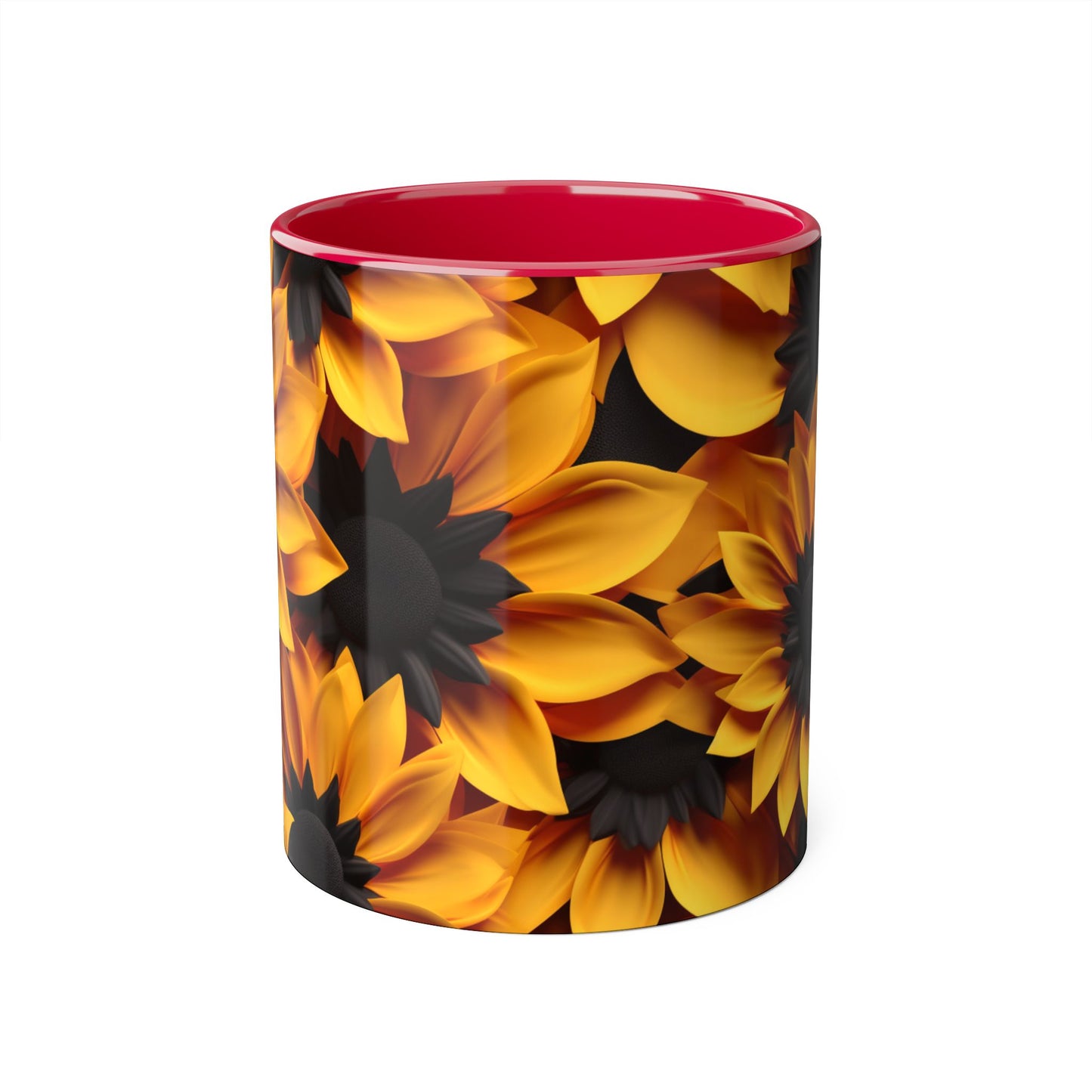 Sunflower Accent Mug - 11oz Floral Coffee Cup for Nature Lovers