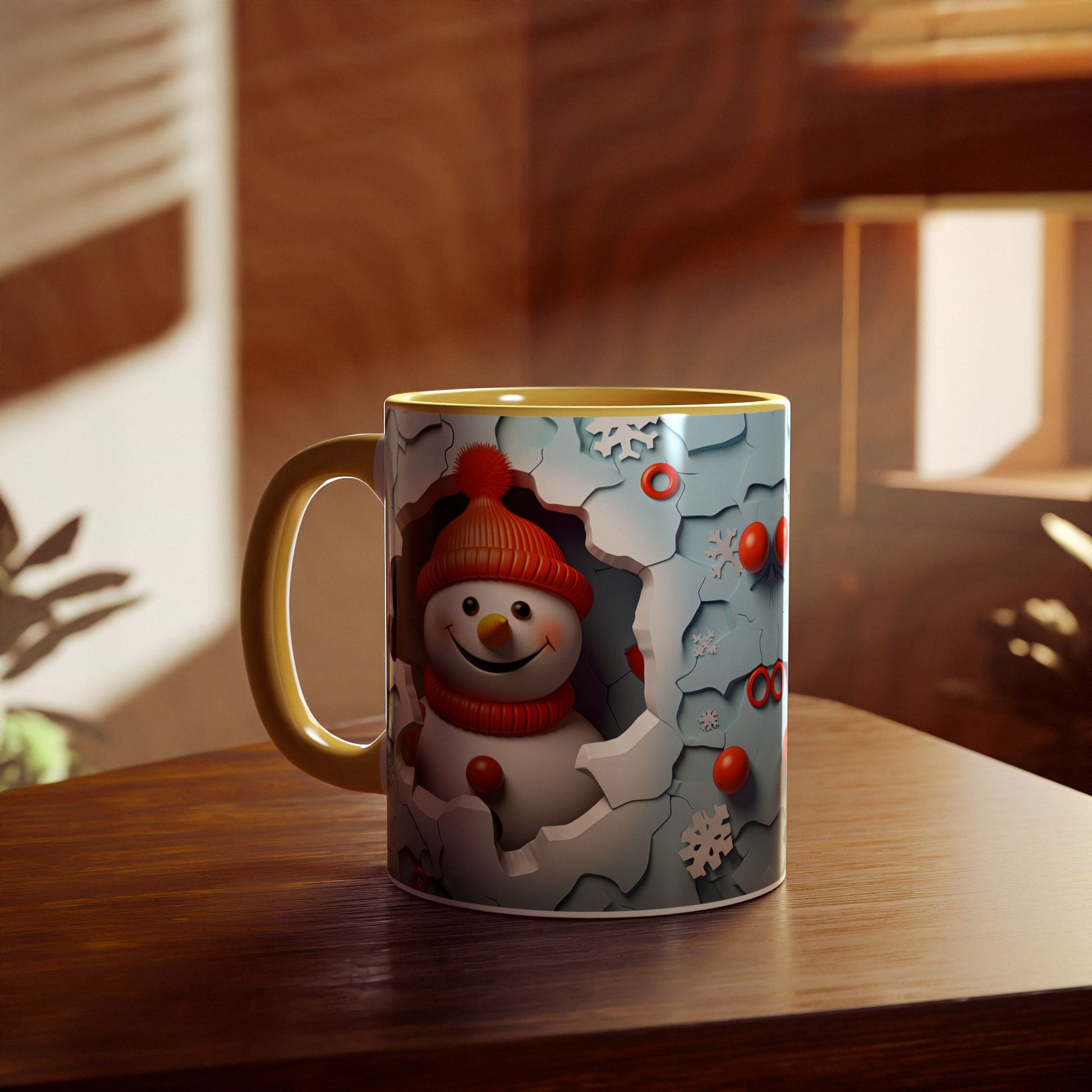 Winter Wonderland Accent Mug - 11oz Christmas Snowman Design - Resilient Mind Media