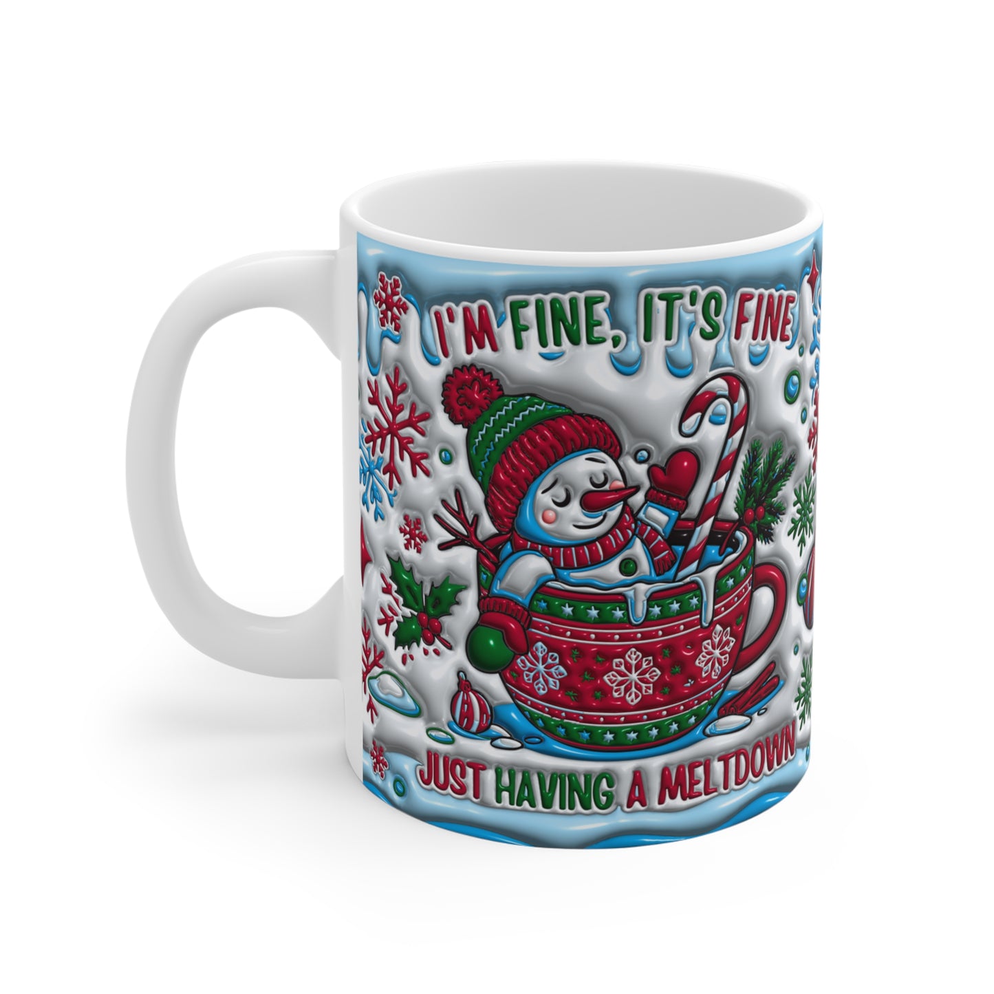 Festive Humor Ceramic Mug - Holiday Meltdown Design - Resilient Mind Media