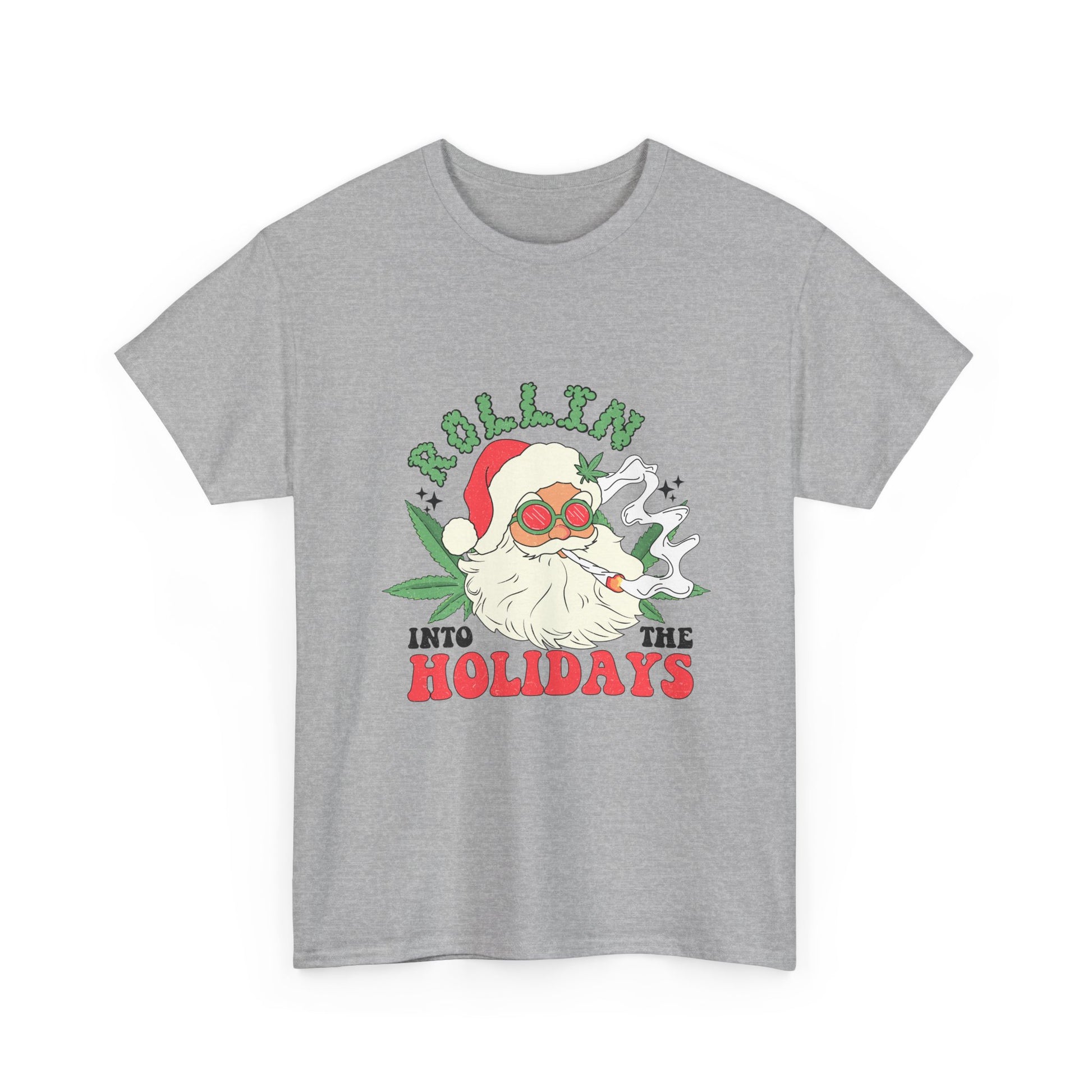 WEED FUNNY CANNABIS Rollin' into the Holidays Unisex Heavy Cotton Tee - Resilient Mind Media