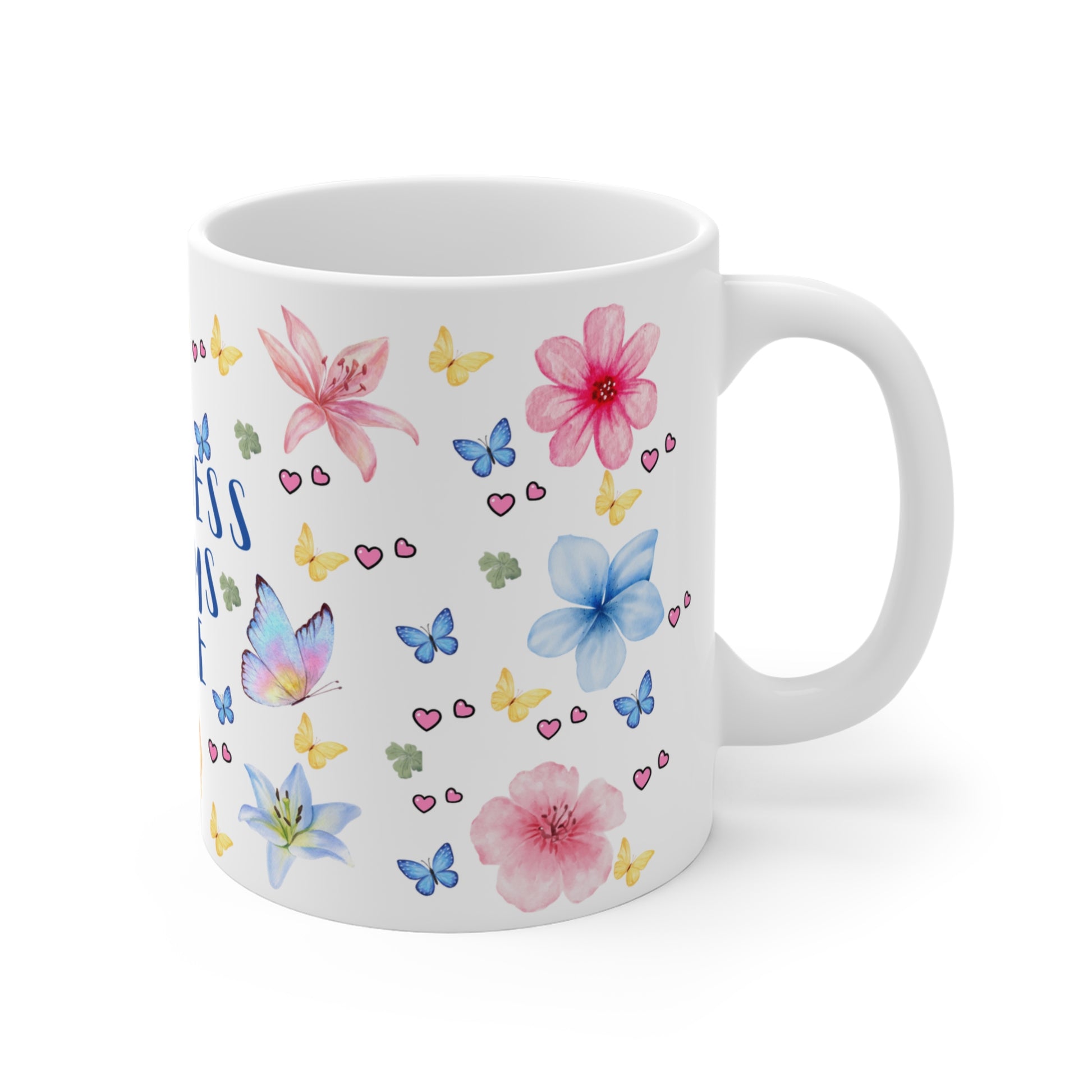 POSITIVITY MENTAL HEALTH Kindness Blooms Floral Ceramic Mug | 11oz, 15oz, 20oz - Resilient Mind Media