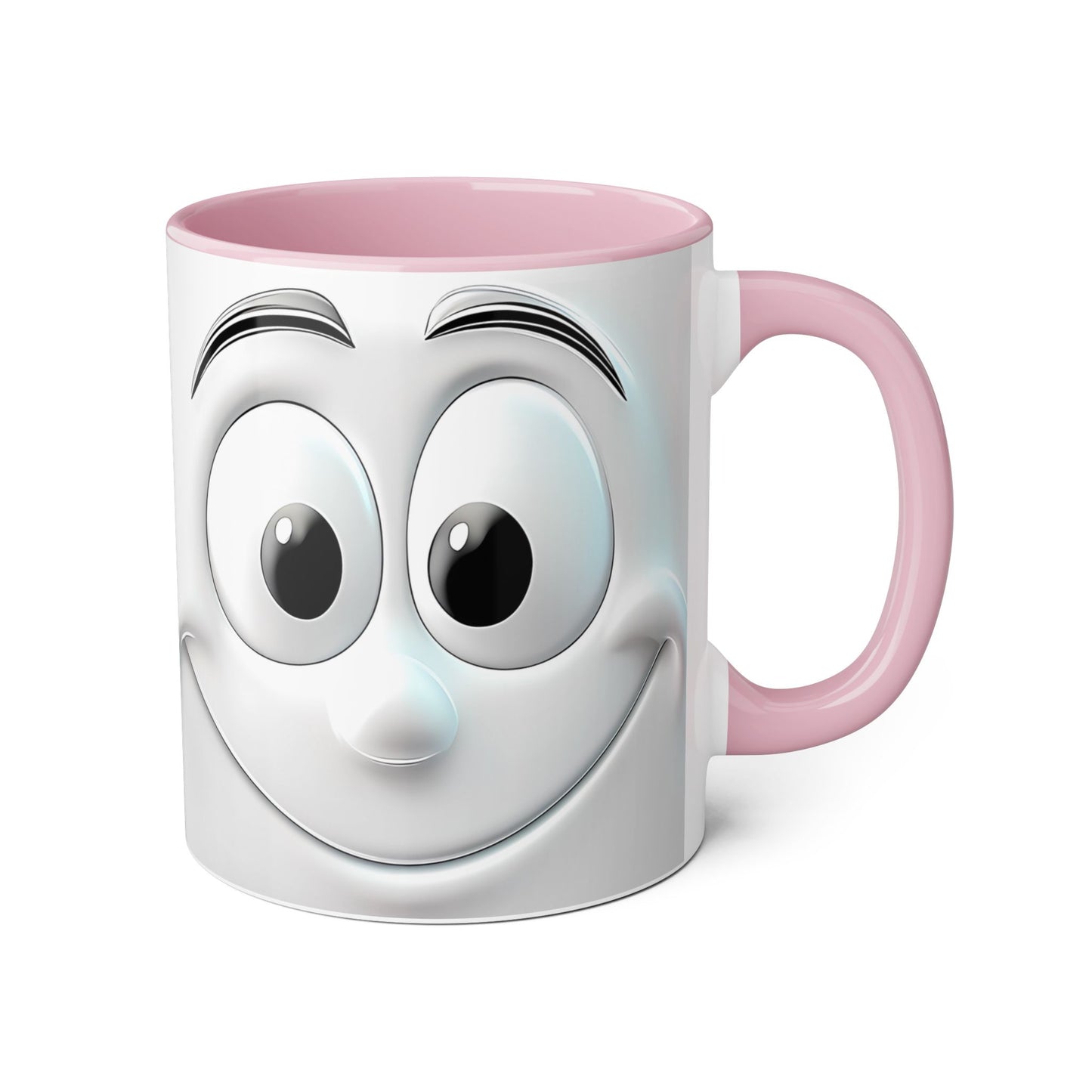 Cheerful Face Accent Mug - 11oz Coffee Cup for Daily Motivation - Resilient Mind Media
