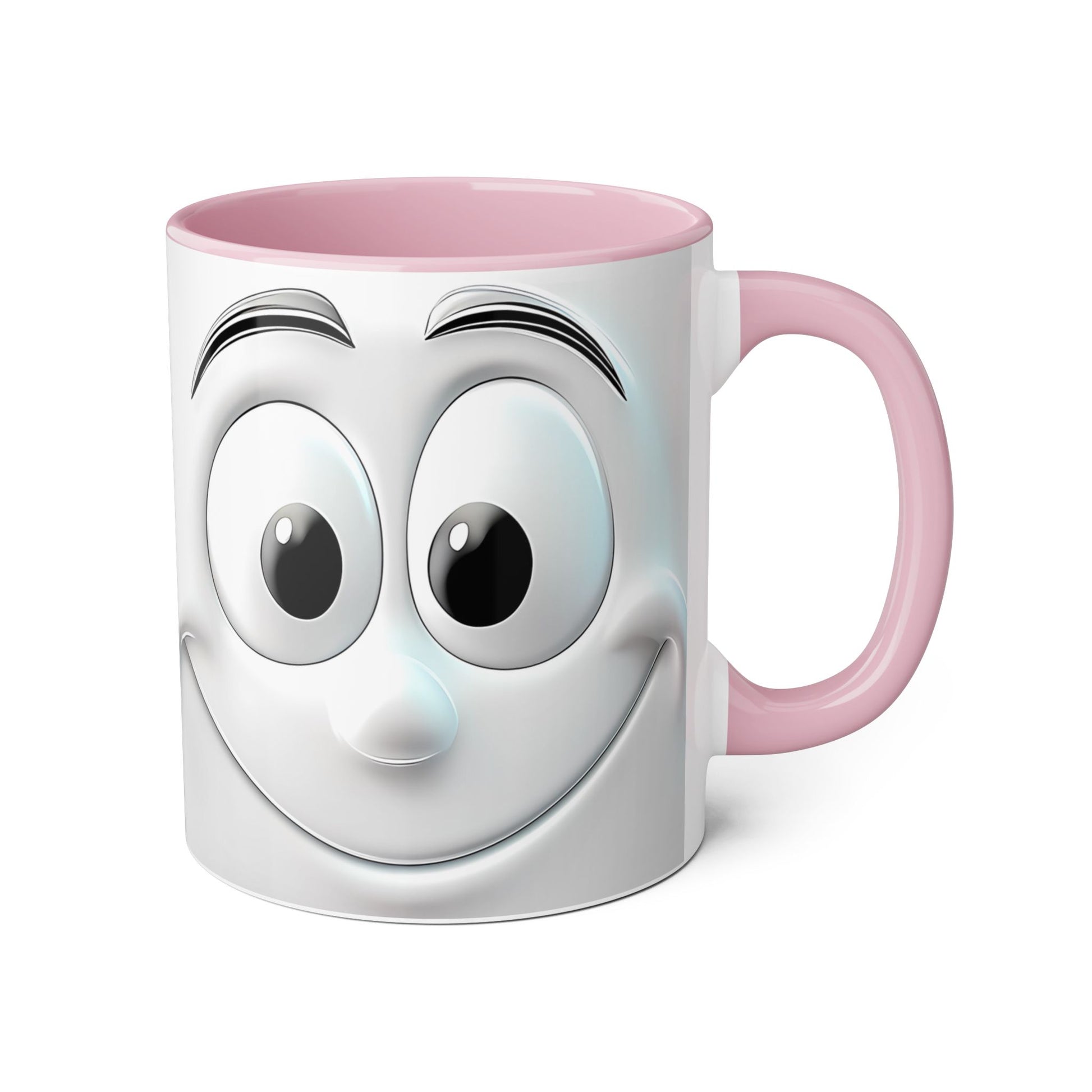 Cheerful Face Accent Mug - 11oz Coffee Cup for Daily Motivation - Resilient Mind Media