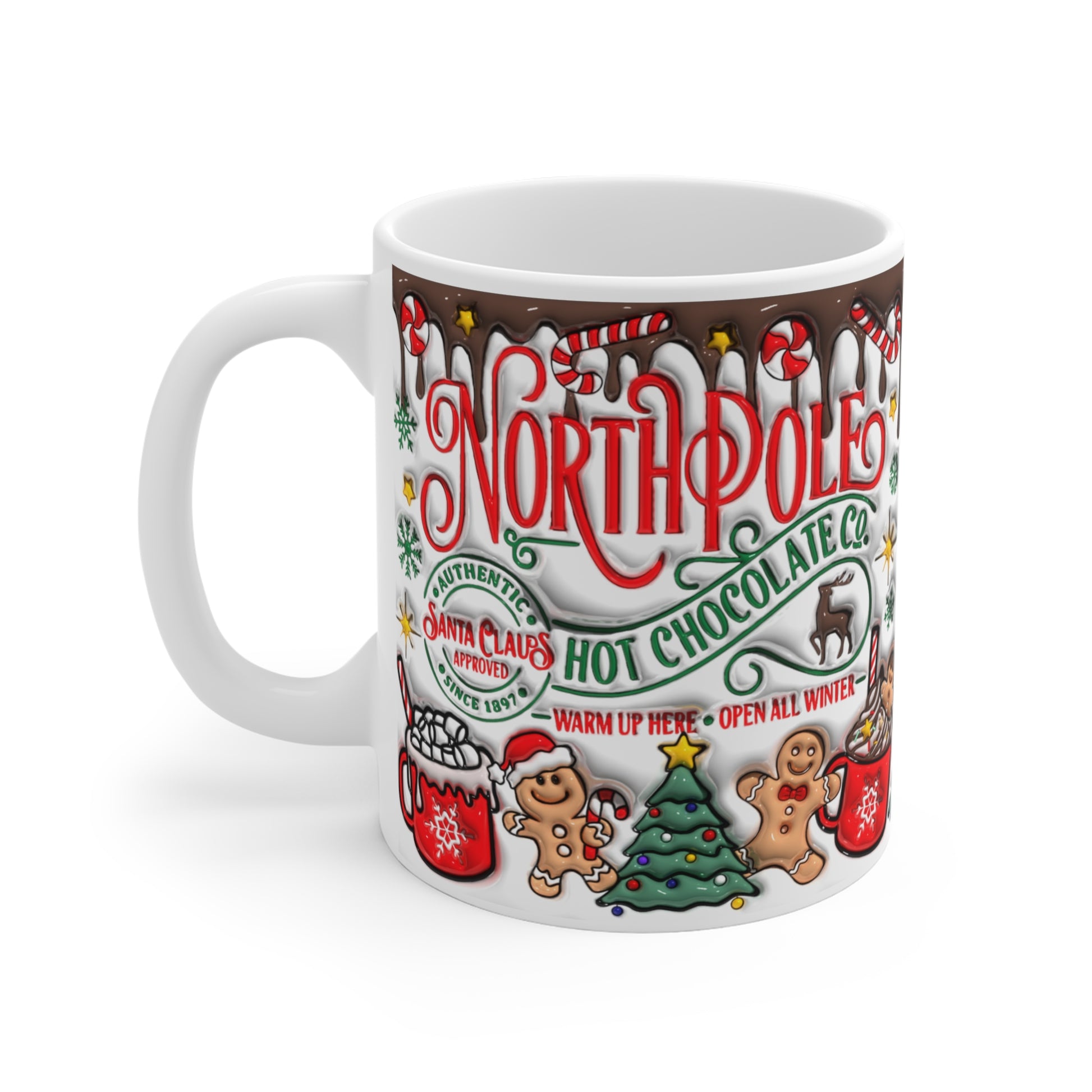 Christmas Hot Chocolate Ceramic Mug - Festive Holiday Design - Resilient Mind Media