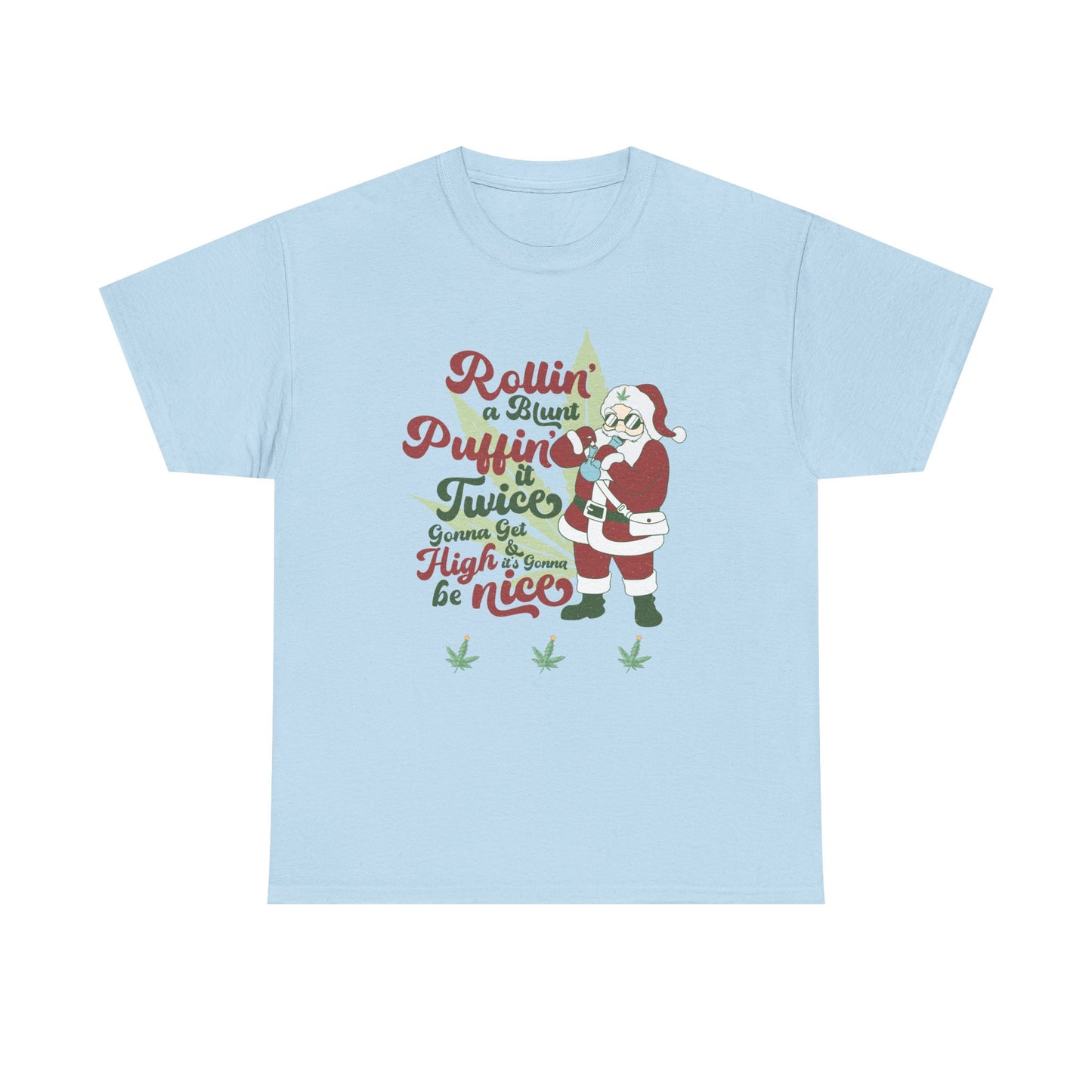 WEED FUNNY Holiday Cannabis Santa Tee – Unisex Heavy Cotton T-Shirt - Resilient Mind Media