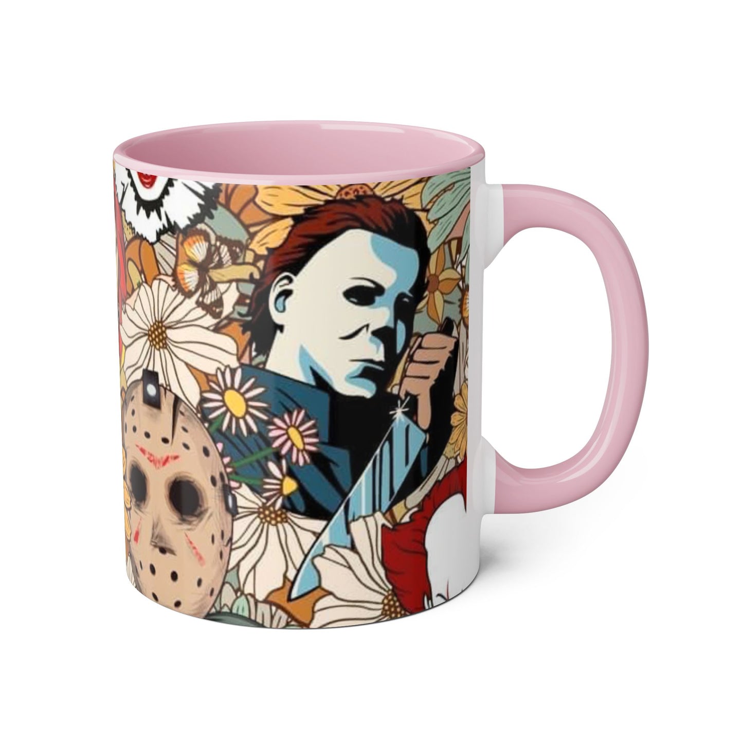 Chic Horror Accent Mugs, 11oz | Unique Gift for Horror Fans, Coffee Lover's Collectible, Spooky Seasonal Decor, Movie Night Essentials - Resilient Mind Media