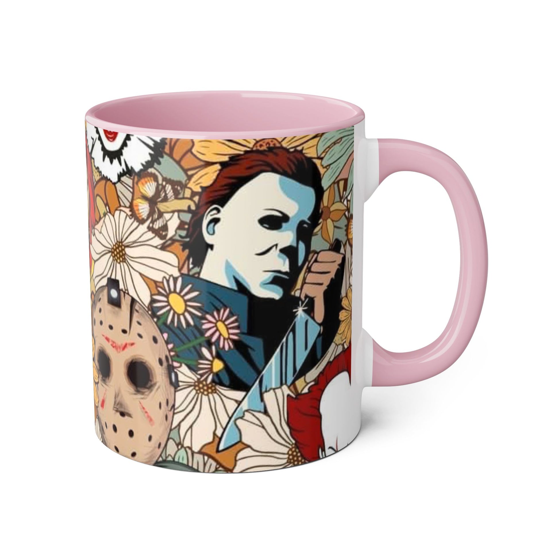 Chic Horror Accent Mugs, 11oz | Unique Gift for Horror Fans, Coffee Lover's Collectible, Spooky Seasonal Decor, Movie Night Essentials - Resilient Mind Media