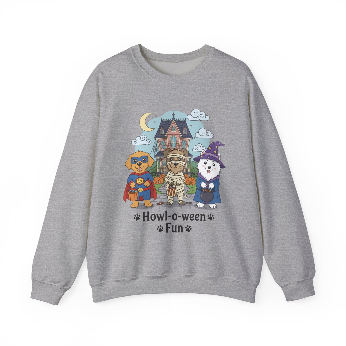 Halloween Dog Crewneck Sweatshirt, Unisex Sweatshirt, Cozy Fall Sweatshirt, Pet Lover Gift, Cute Sweatshirt for October - Resilient Mind Media