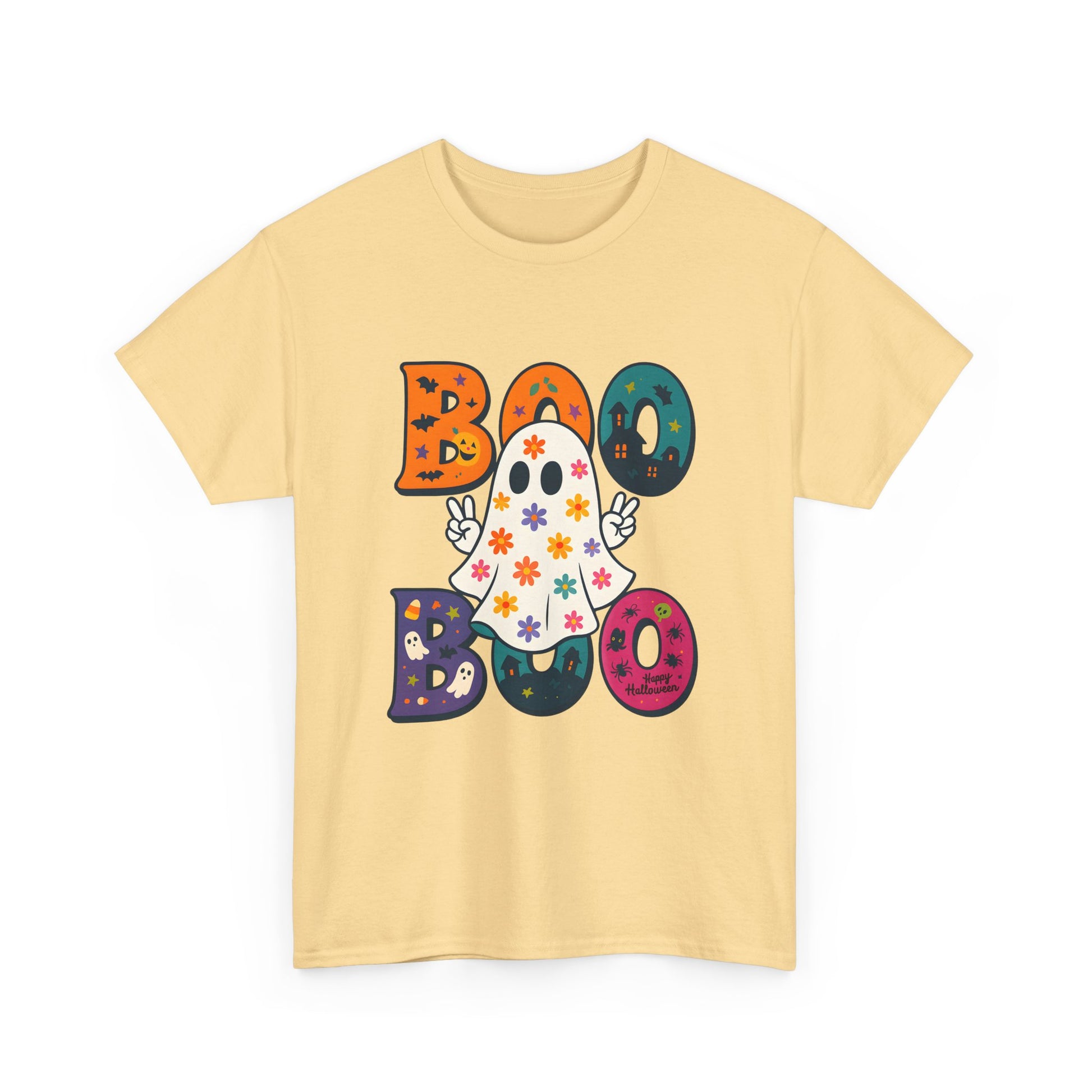 Boo Boo Ghost T-Shirt, Halloween Tee, Unisex Cotton Tee, Cute Halloween Shirt, Spooky Season Apparel, Fall Fashion - Resilient Mind Media