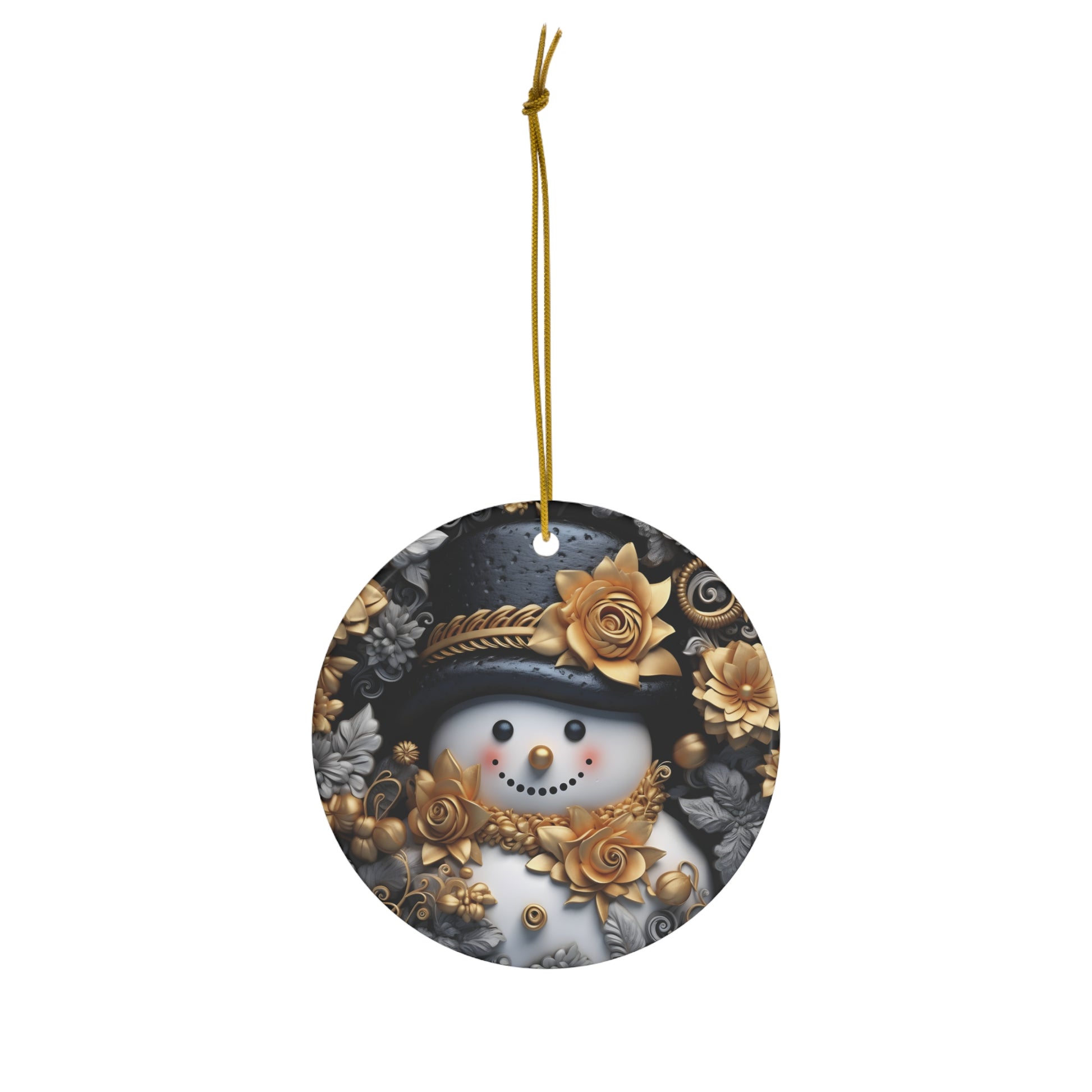 Festive Snowman Ceramic Ornament - Resilient Mind Media