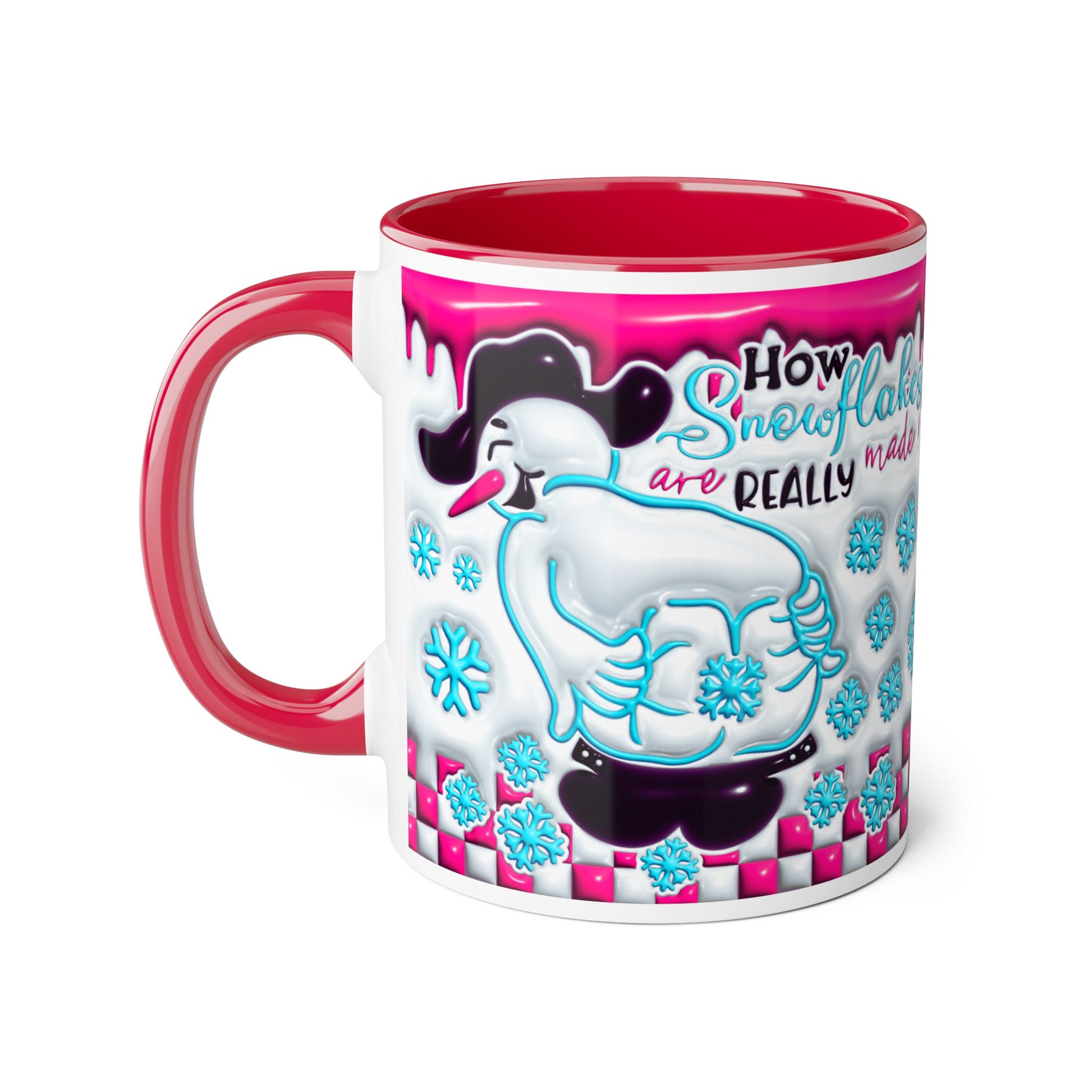 Colorful Winter Themed Accent Mug - 'How Snowflakes Are Really Made!' - Resilient Mind Media