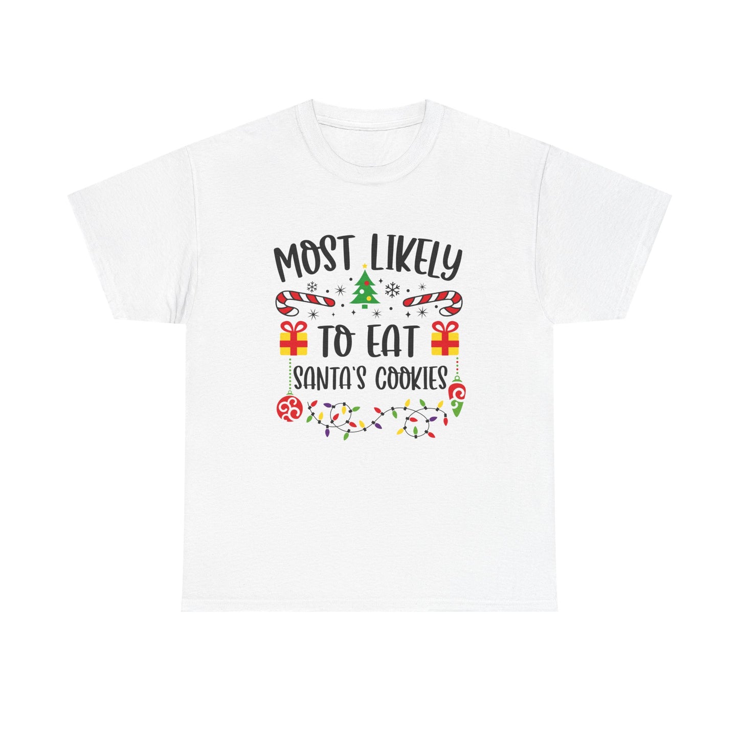Holiday Graphic Tee - Most Likely to Eat Santa's Cookies, Christmas Shirt, Fun Festive Apparel, Gift for Kids, Family Matching - Resilient Mind Media