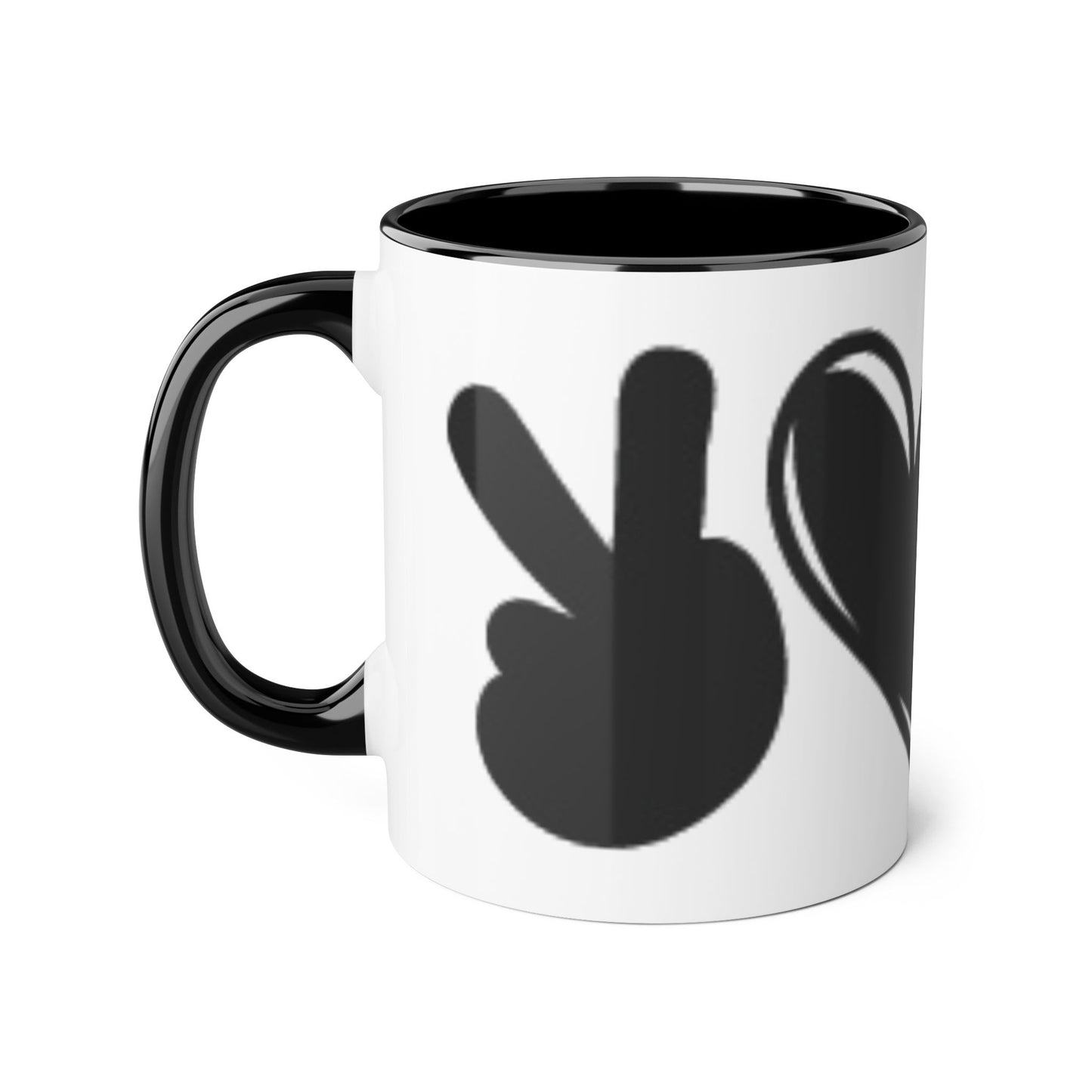 Chic Love Accent Mug - 11oz Black & White Design - Resilient Mind Media