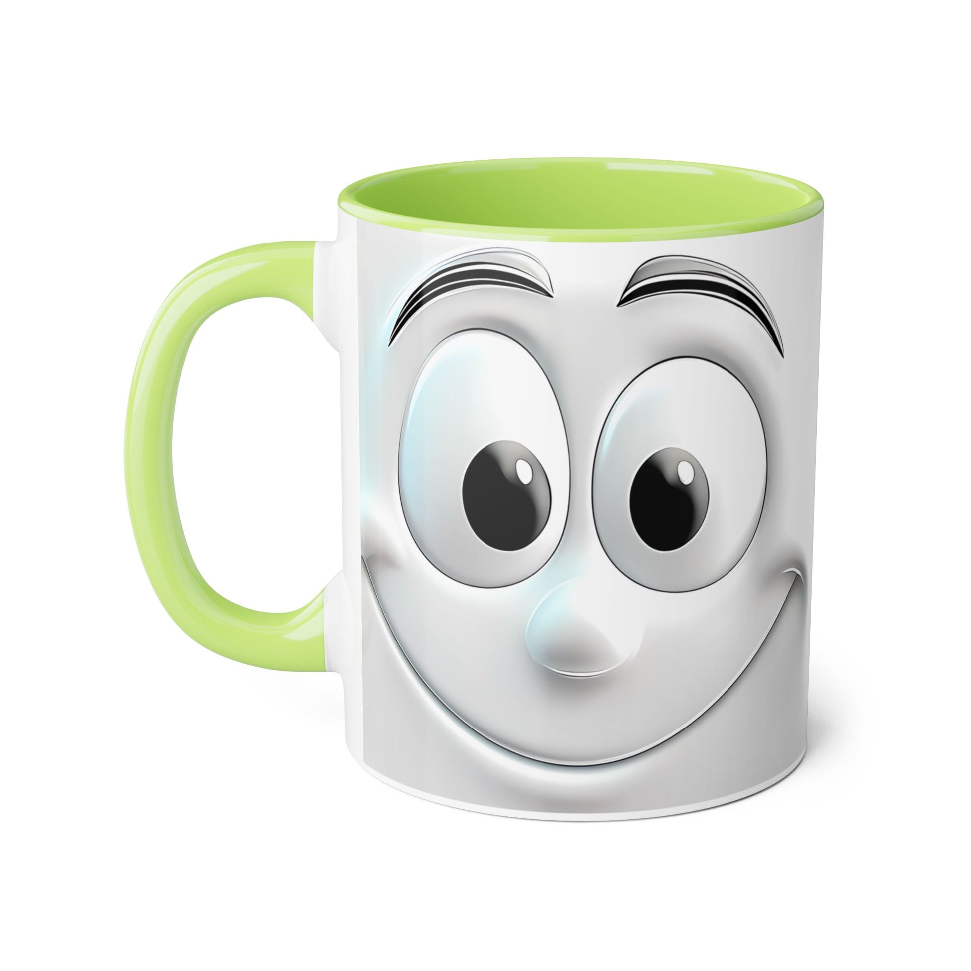 Cheerful Face Accent Mug - 11oz Coffee Cup for Daily Motivation - Resilient Mind Media