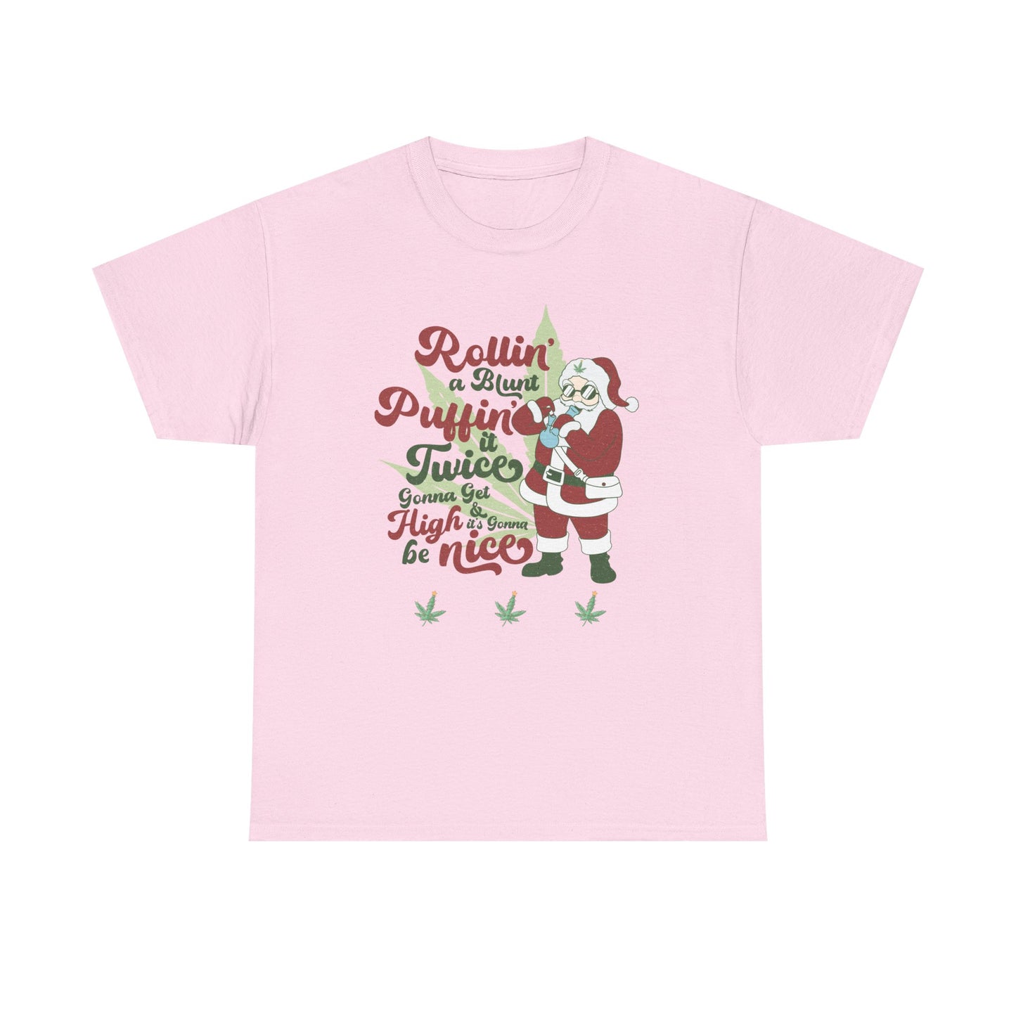 WEED FUNNY Holiday Cannabis Santa Tee – Unisex Heavy Cotton T-Shirt - Resilient Mind Media