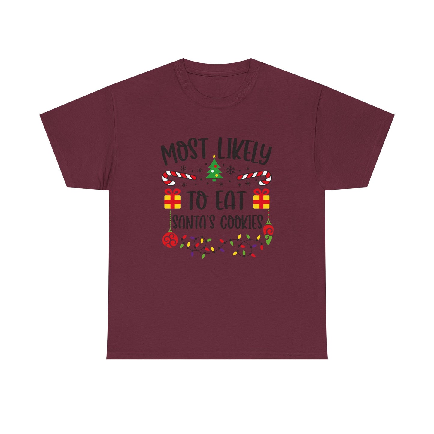 Holiday Graphic Tee - Most Likely to Eat Santa's Cookies, Christmas Shirt, Fun Festive Apparel, Gift for Kids, Family Matching - Resilient Mind Media
