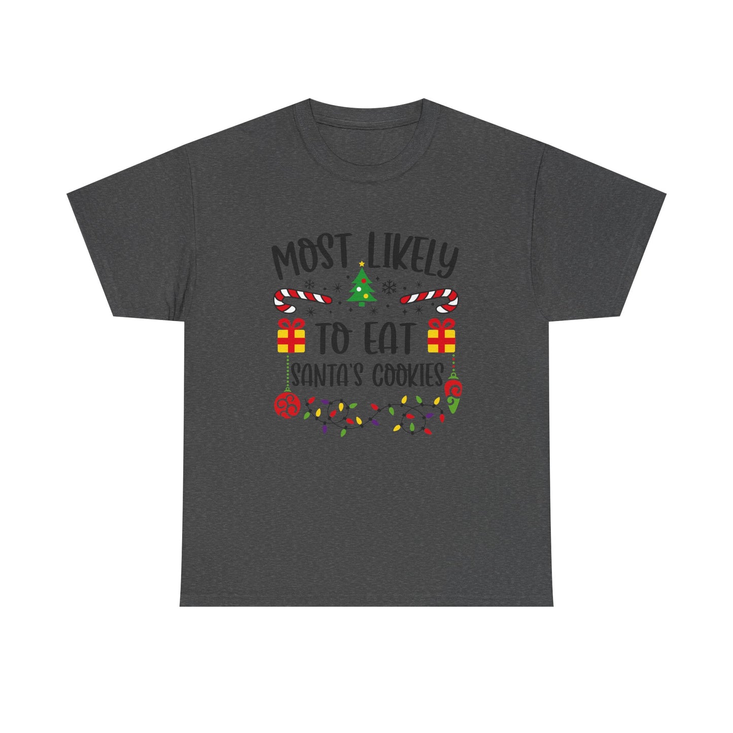 Holiday Graphic Tee - Most Likely to Eat Santa's Cookies, Christmas Shirt, Fun Festive Apparel, Gift for Kids, Family Matching - Resilient Mind Media