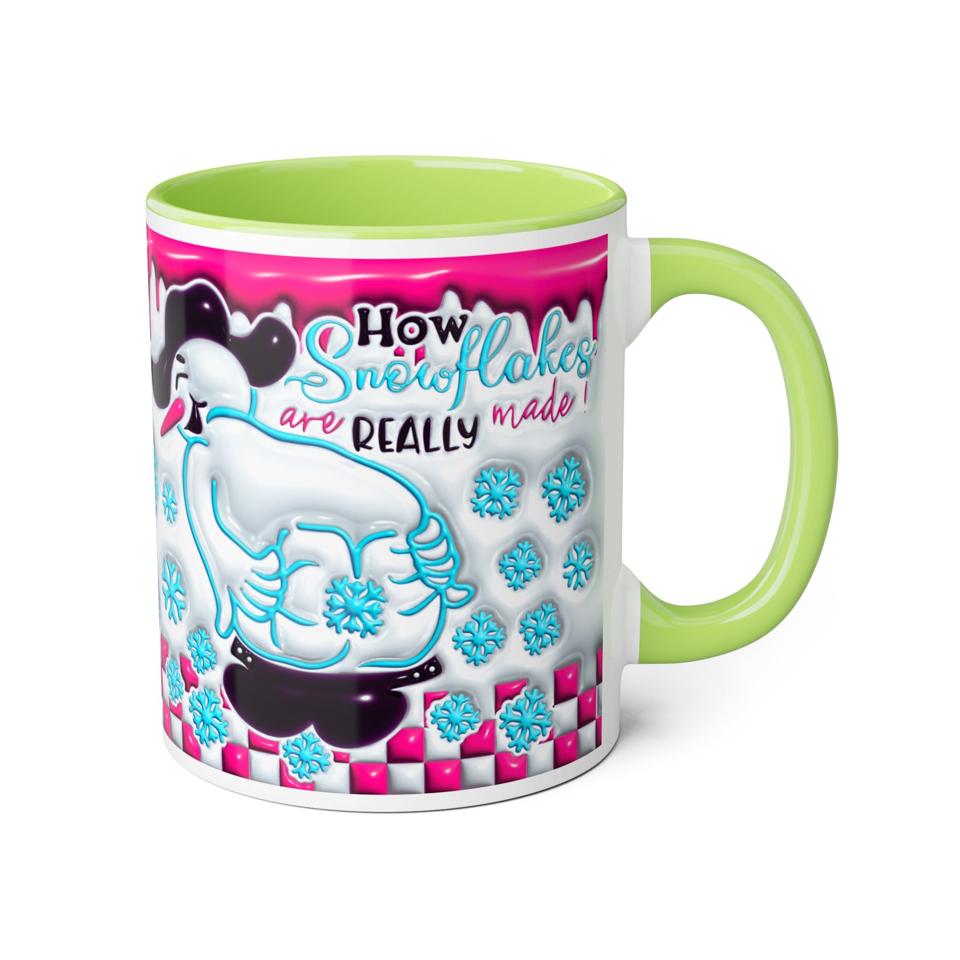 Colorful Winter Themed Accent Mug - 'How Snowflakes Are Really Made!' - Resilient Mind Media