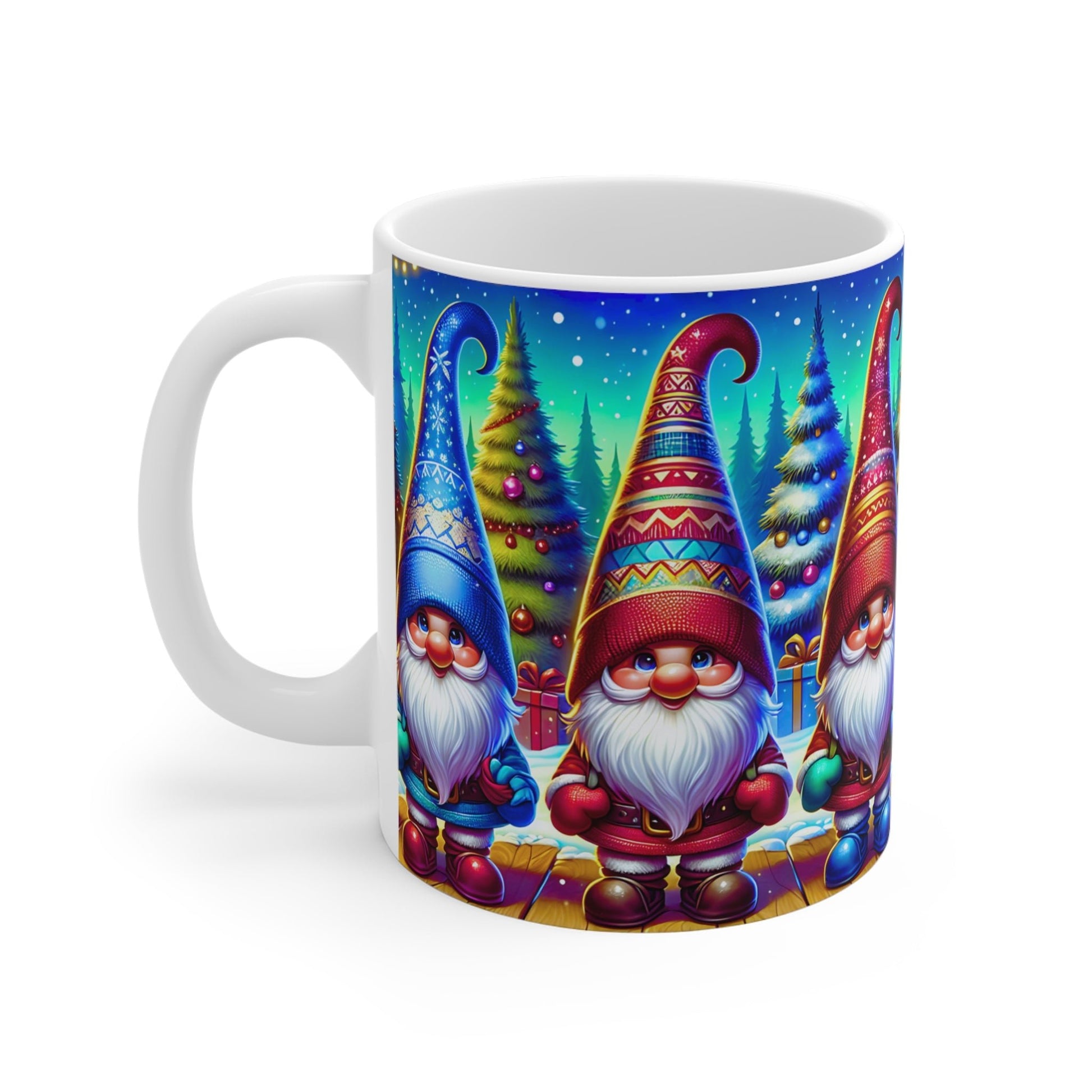 Festive Gnome Ceramic Mugs - Christmas Holiday Drinkware - Resilient Mind Media