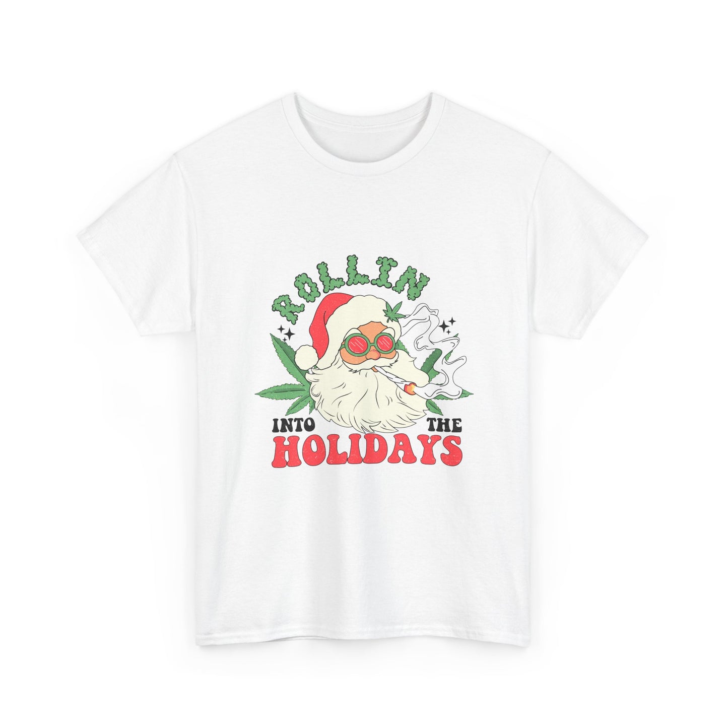 WEED FUNNY CANNABIS Rollin' into the Holidays Unisex Heavy Cotton Tee - Resilient Mind Media