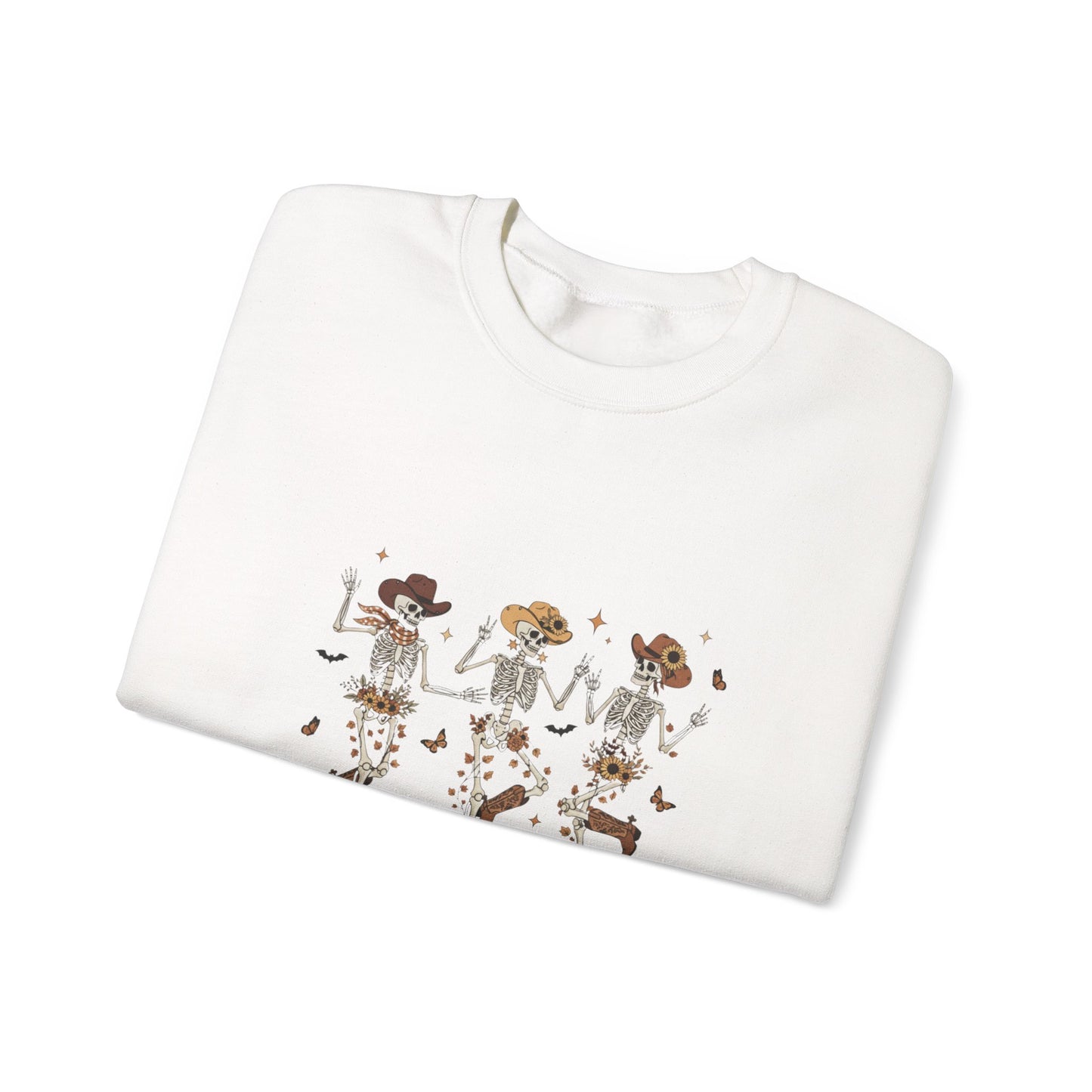 Halloween Skeleton Crewneck Sweatshirt, Unisex Fall Apparel, Casual Halloween Outfit, Spooky Season Sweatshirt, Gift for Halloween Lover