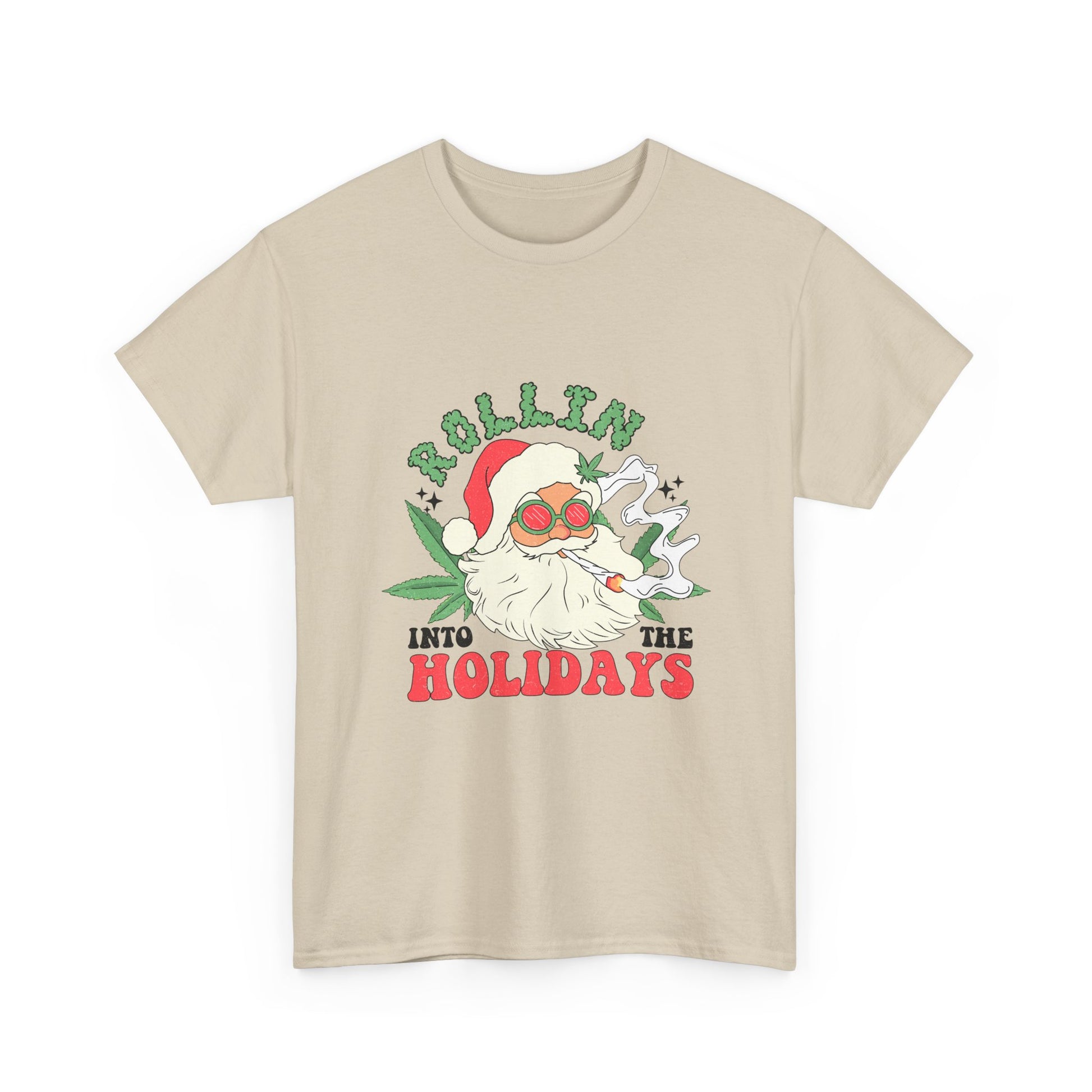 WEED FUNNY CANNABIS Rollin' into the Holidays Unisex Heavy Cotton Tee - Resilient Mind Media